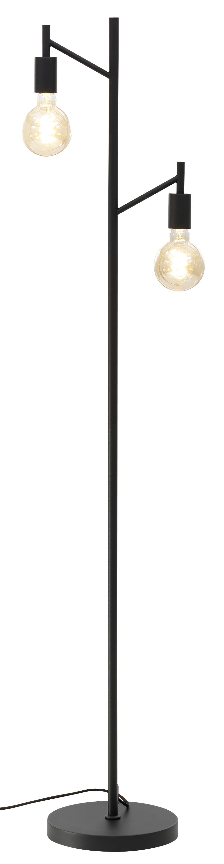 ohne Stehlampe Leuchtmittel, schwarze Höhe cm 155 Jarla, klassisch Leonique Stehleuchte, moderne,