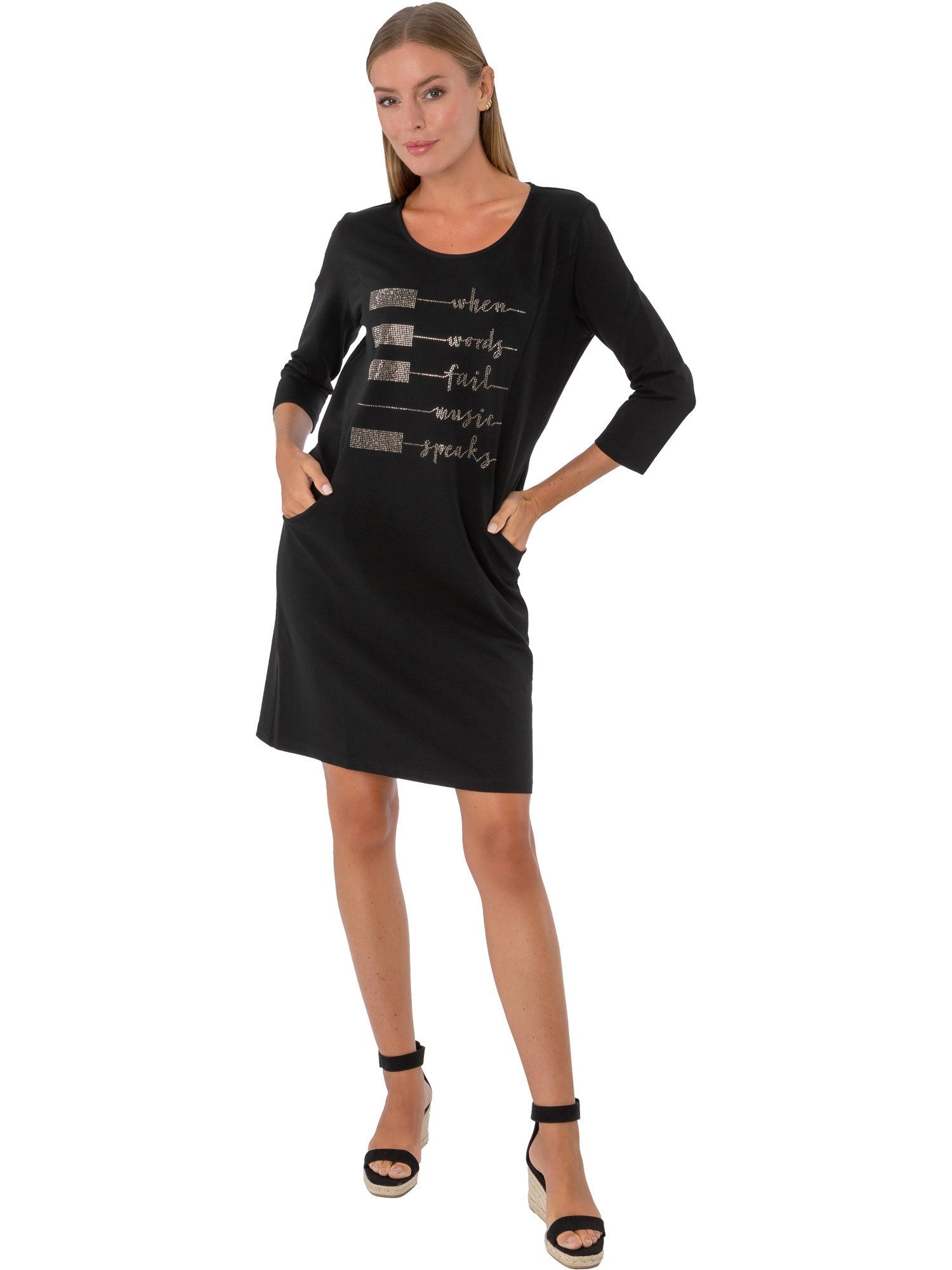 Estefania for woman Midikleid 195-5104, mit Strassbesatz und Rundhalsaussch günstig online kaufen