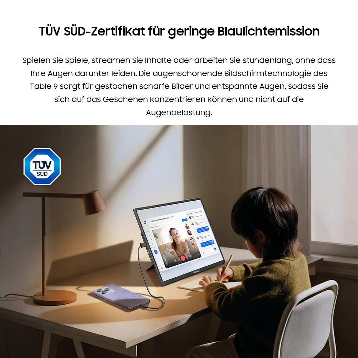 blackview 23,8 Zoll 1080P FHD 100Hz Laptop Bildschirm Erweiterung, Table 10 IPS Portabler Monitor (41,5 cm/16.1 ", 1920x1200 px, Full HD, 100 Hz, IPS, Plug-and-Play mit Windows, Mac, Android – inklusive 80W Laptop-Ladung)