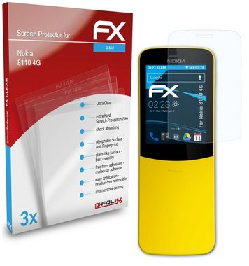 atFoliX Schutzfolie Displayschutz für Nokia 8110 4G, (3 Folien), Ultraklar und hartbeschichtet