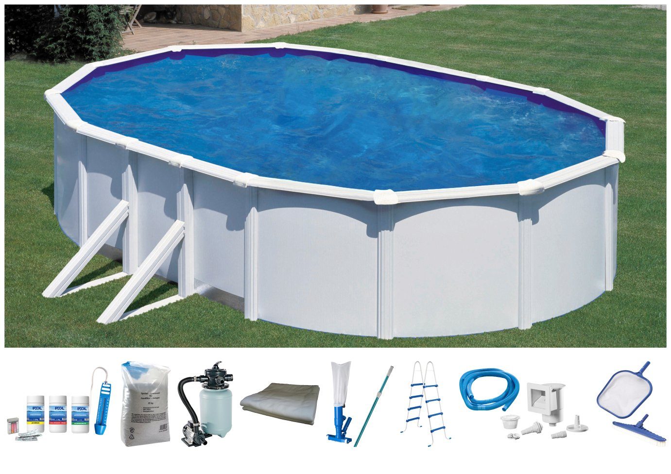 my POOL BWT Ovalpool (Set), 10-tlg., mit breitem Handlauf, in versch. Größen