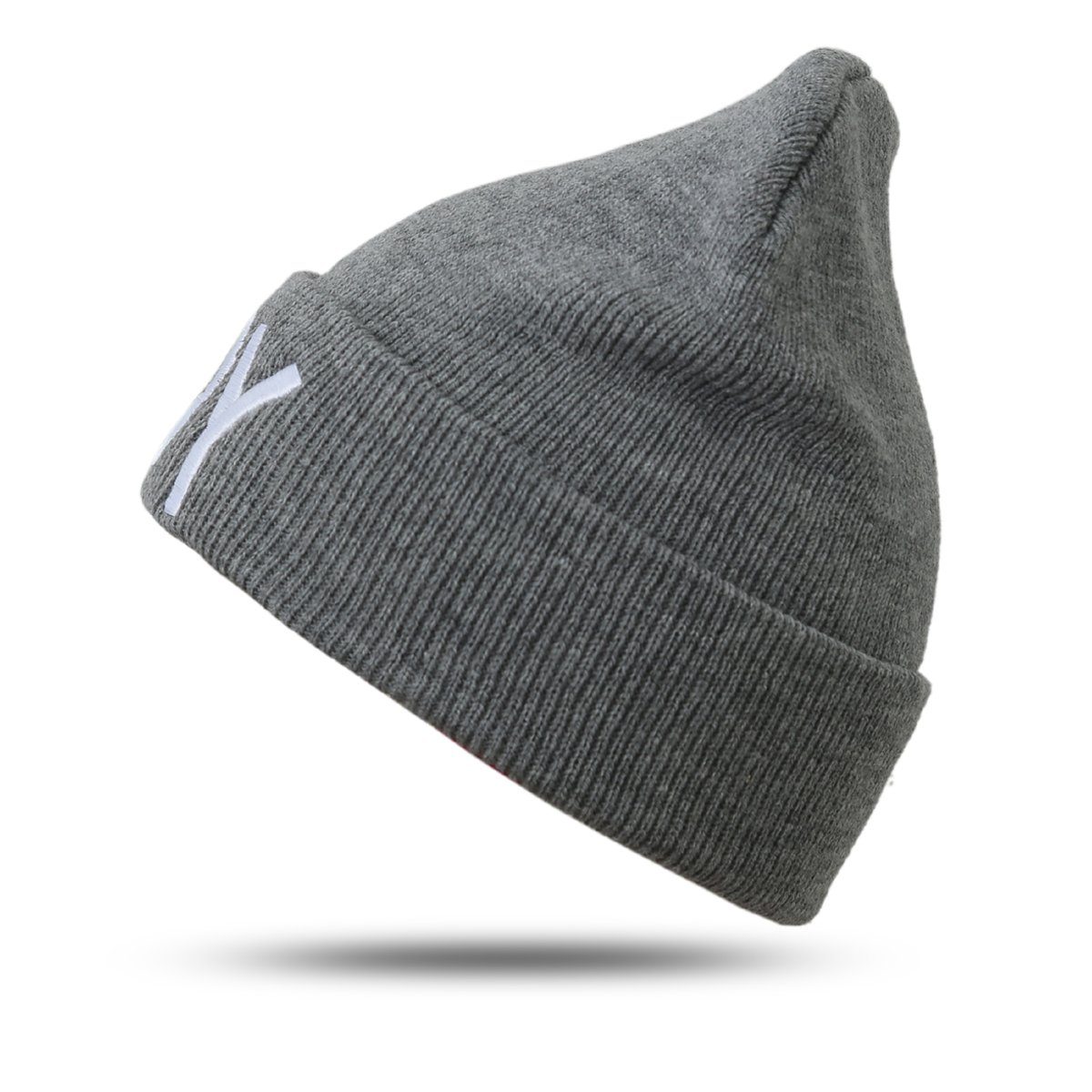 Strick Sonia Unisex "Boy" grau Mütze Statement Beanie Strickmütze Uni Onesize, Originelli Umschlag