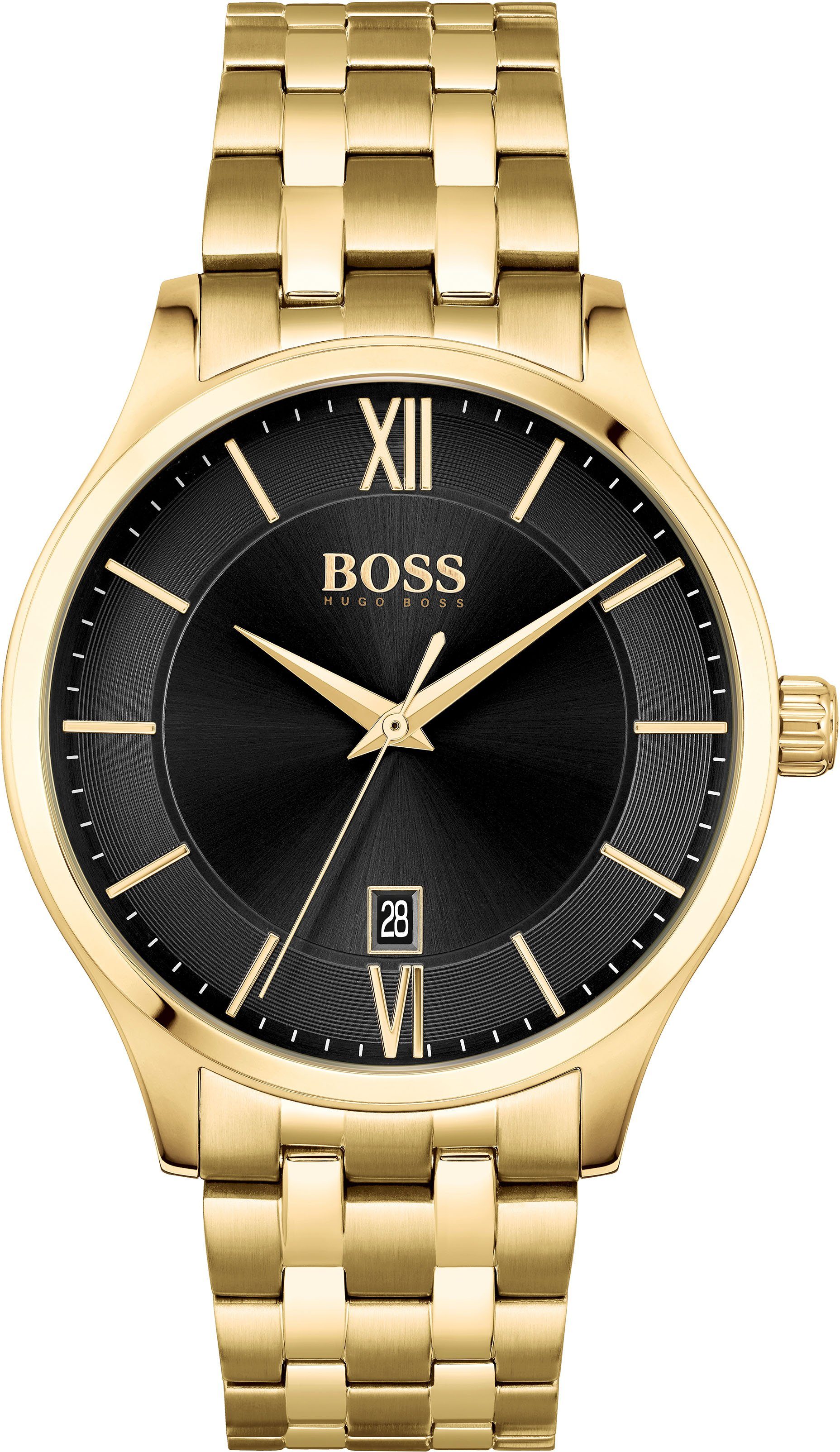 BOSS Quarzuhr Elite, 1513897, Herrenuhr, Armbanduhr, Datum, analog