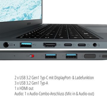 Medion® Notebook (Intel Core i7 13620H, GeForce MX550, 1000 GB SSD, 16GB RAM mit Hintergrundbeleuchtete Tastatur, Akku Schnellladefunktion)