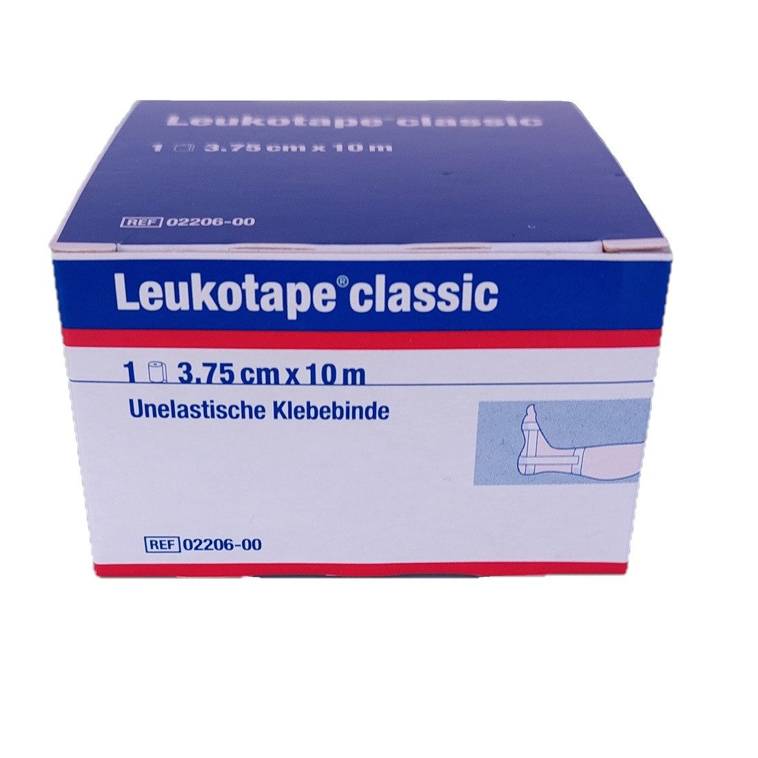 BSN medical GmbH Kinesiologie-Tape Leukotape classic weiss - Unelastische Klebebinde (Einzelpackung, 1-St) Größe 3,75 cm x 10 m