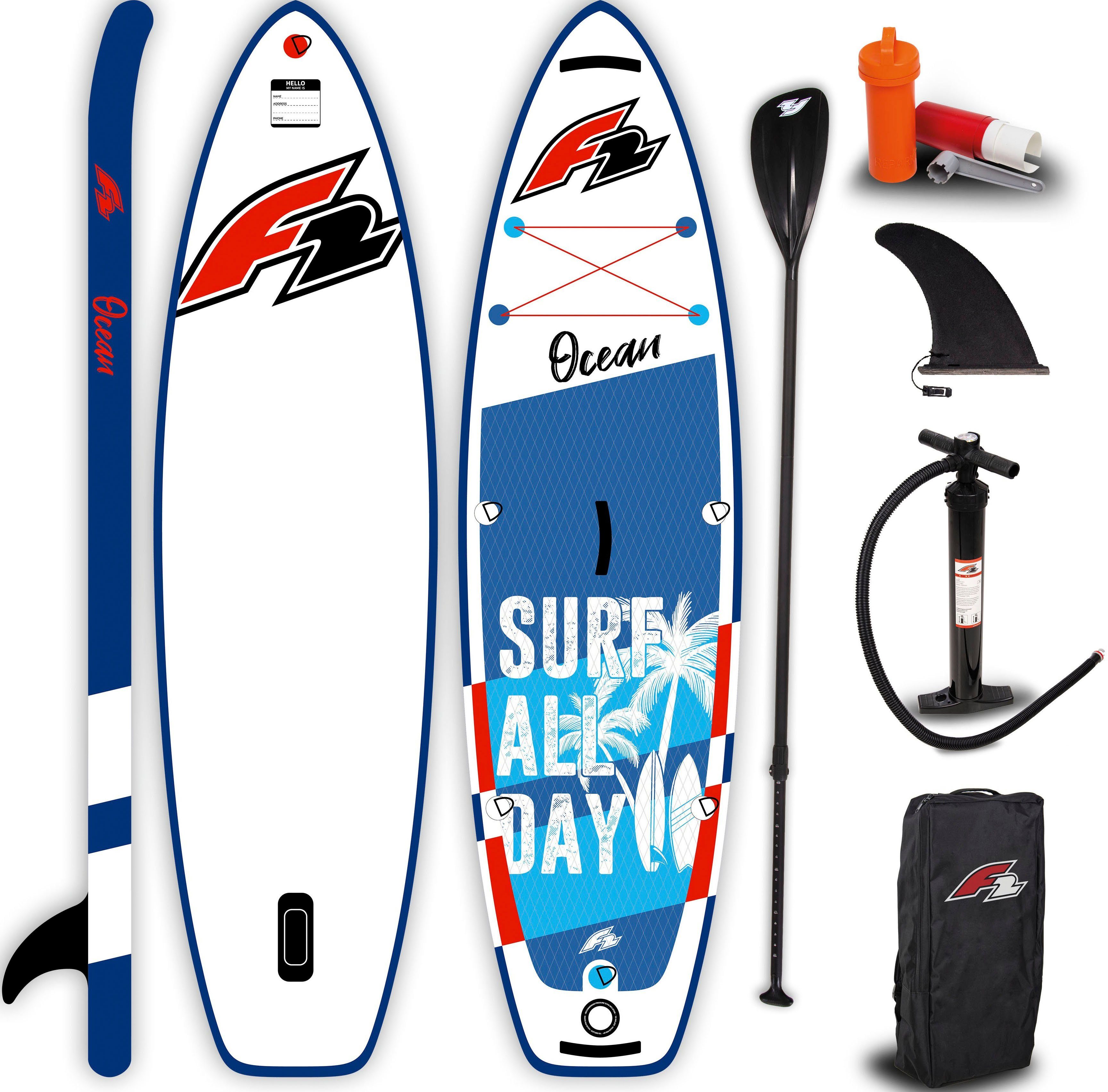F2 Inflatable Ocean SUP-Board tlg) blue, 5 Kids (Packung, Boy