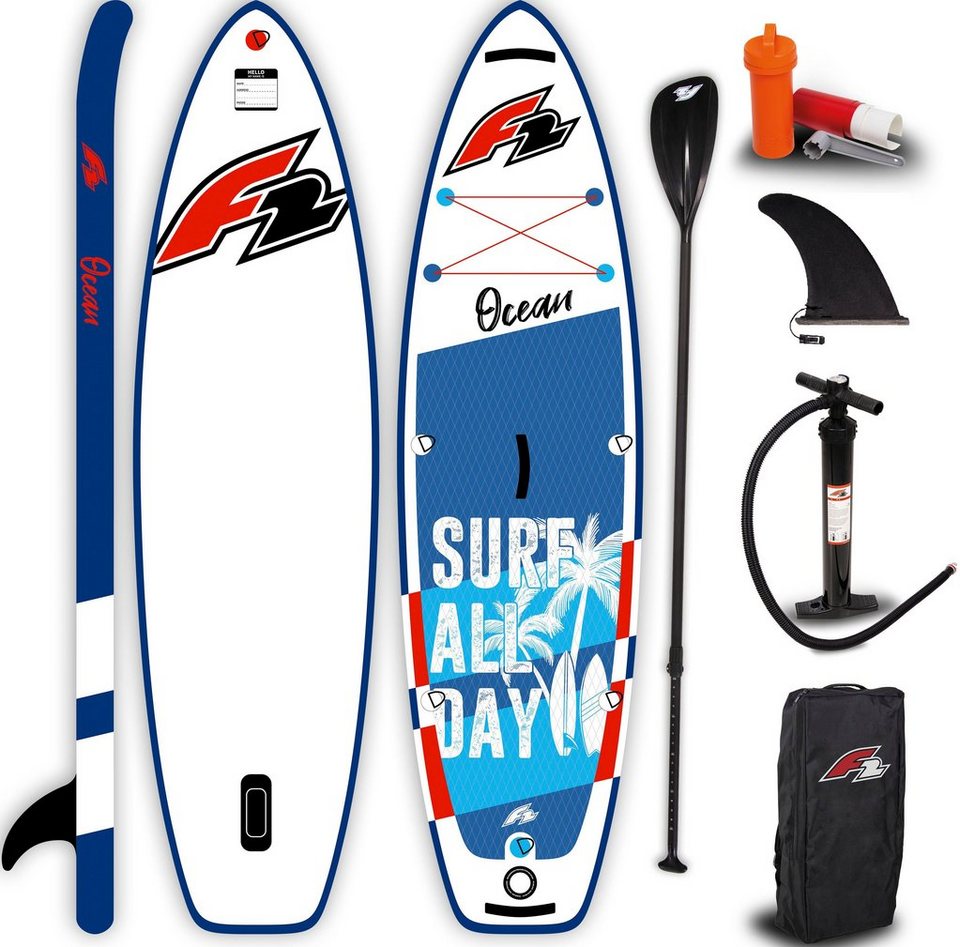 F2 Inflatable SUP-Board Ocean Boy Kids blue, (Packung, 5 tlg)