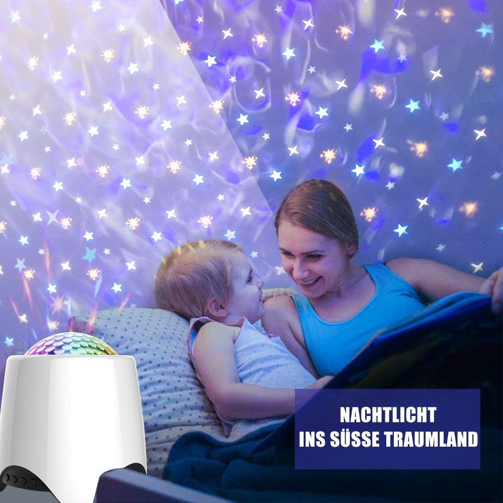 Nachtlicht Weiß-2 Galaxy Laybasic Bluetooth-Lautsprecher, LED Projector, Projektor,LED Sprachsteuerung, Nachtlicht Zeitschaltuhr Sternenhimmel