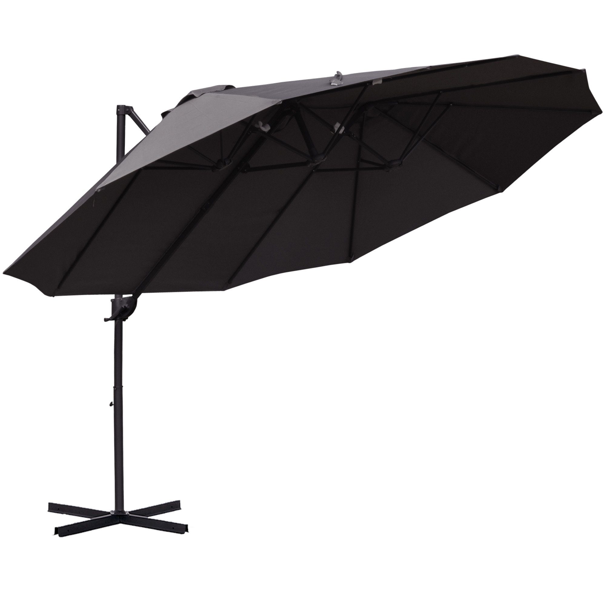 Outsunny Sonnenschirm Doppelsonnenschirm mit Kurbel Verstellbarer günstig online kaufen