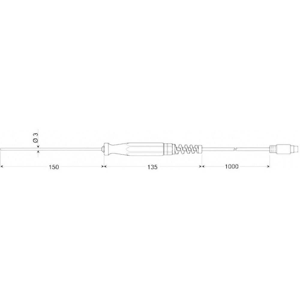 Greisinger Thermodetektor Greisinger -50 GTF bis °C 601 600 Tauchfühler Fühler-Typ Pt100