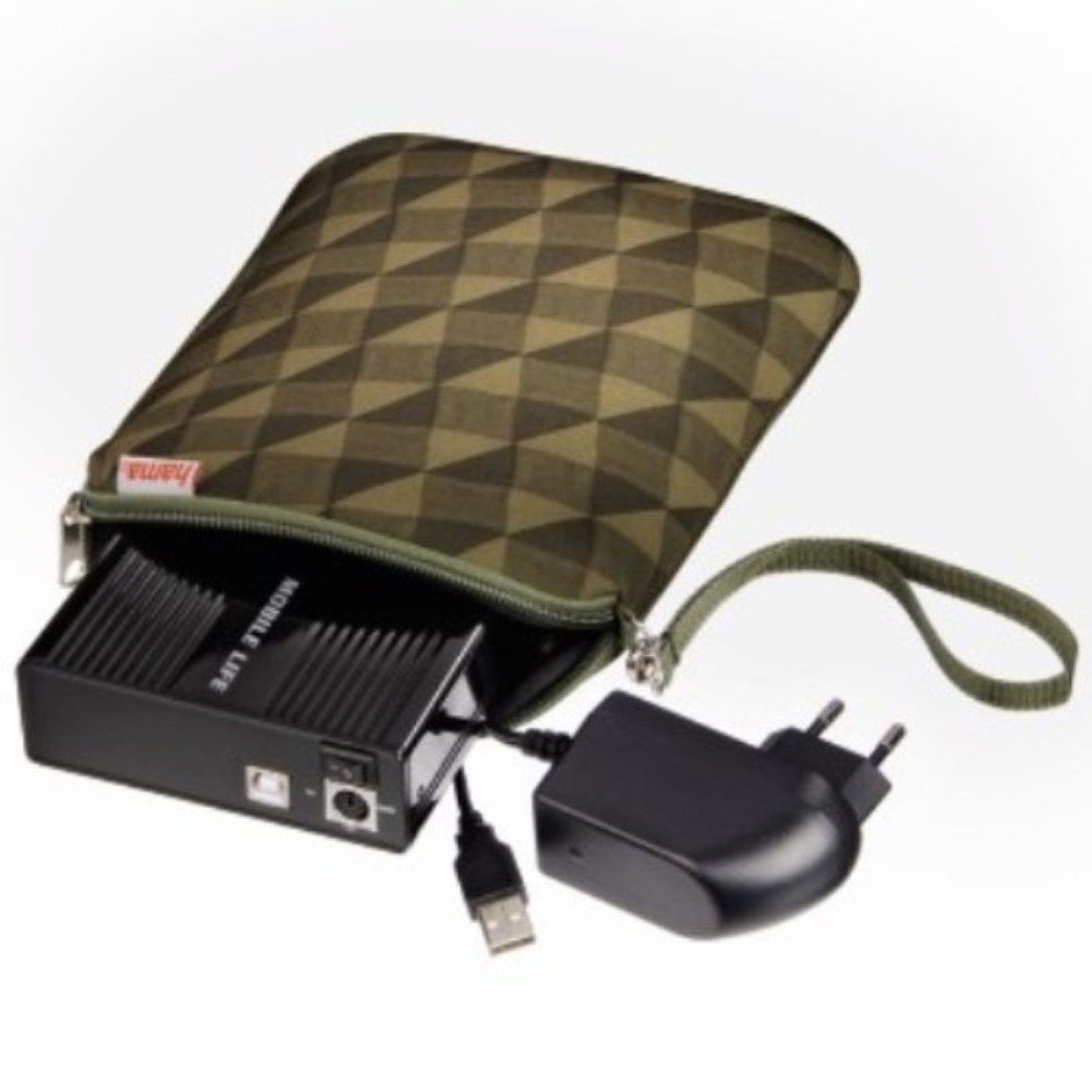 Hama Festplattentasche Universal Festplatten-Tasche Case Zubehör, 3,5" HDD Festplatte tragbare Hülle externe für Braun, für Netzfach Zoll