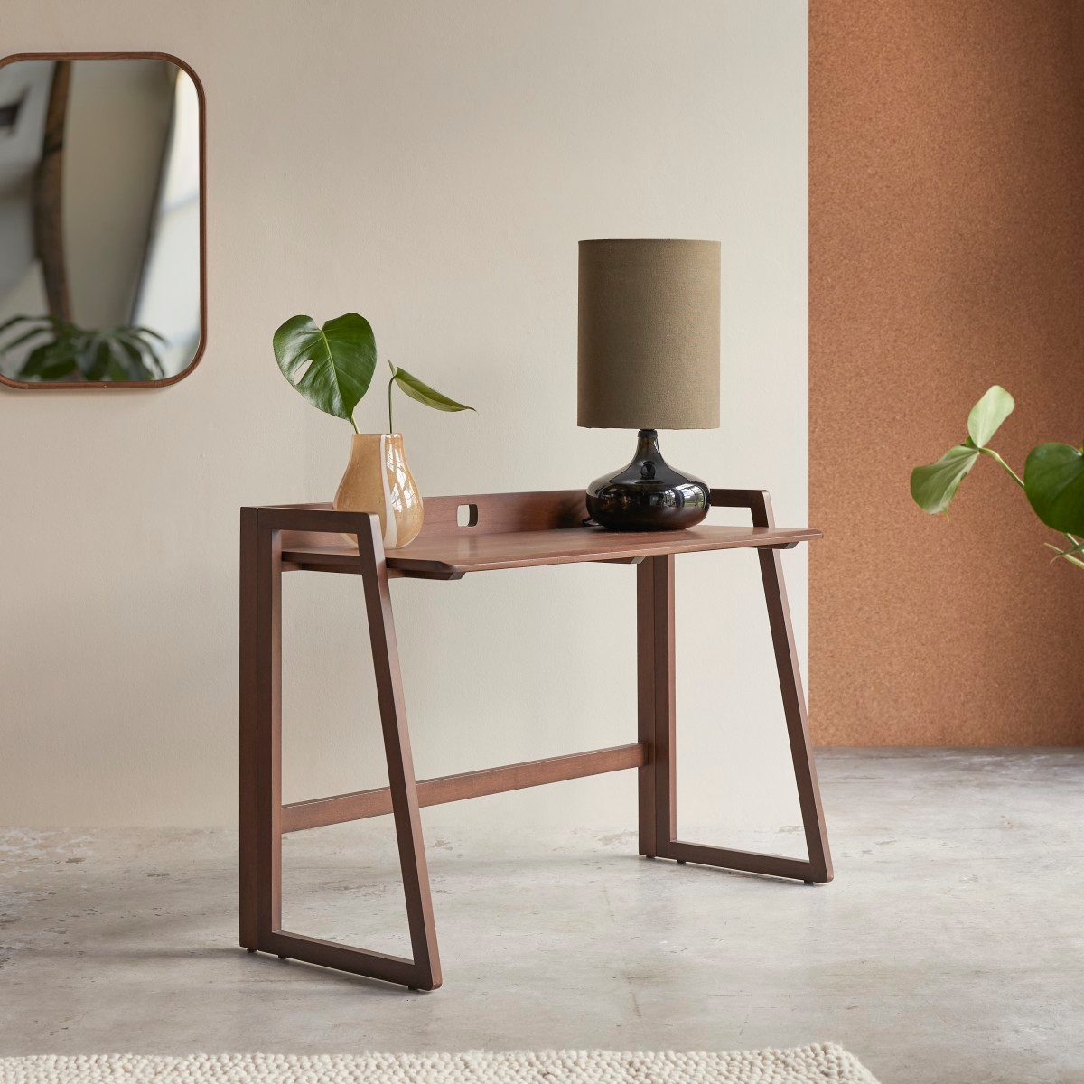 Tikamoon Schreibtisch Klappbarer Schreibtisch Philips aus dunklem, massivem Teakholz