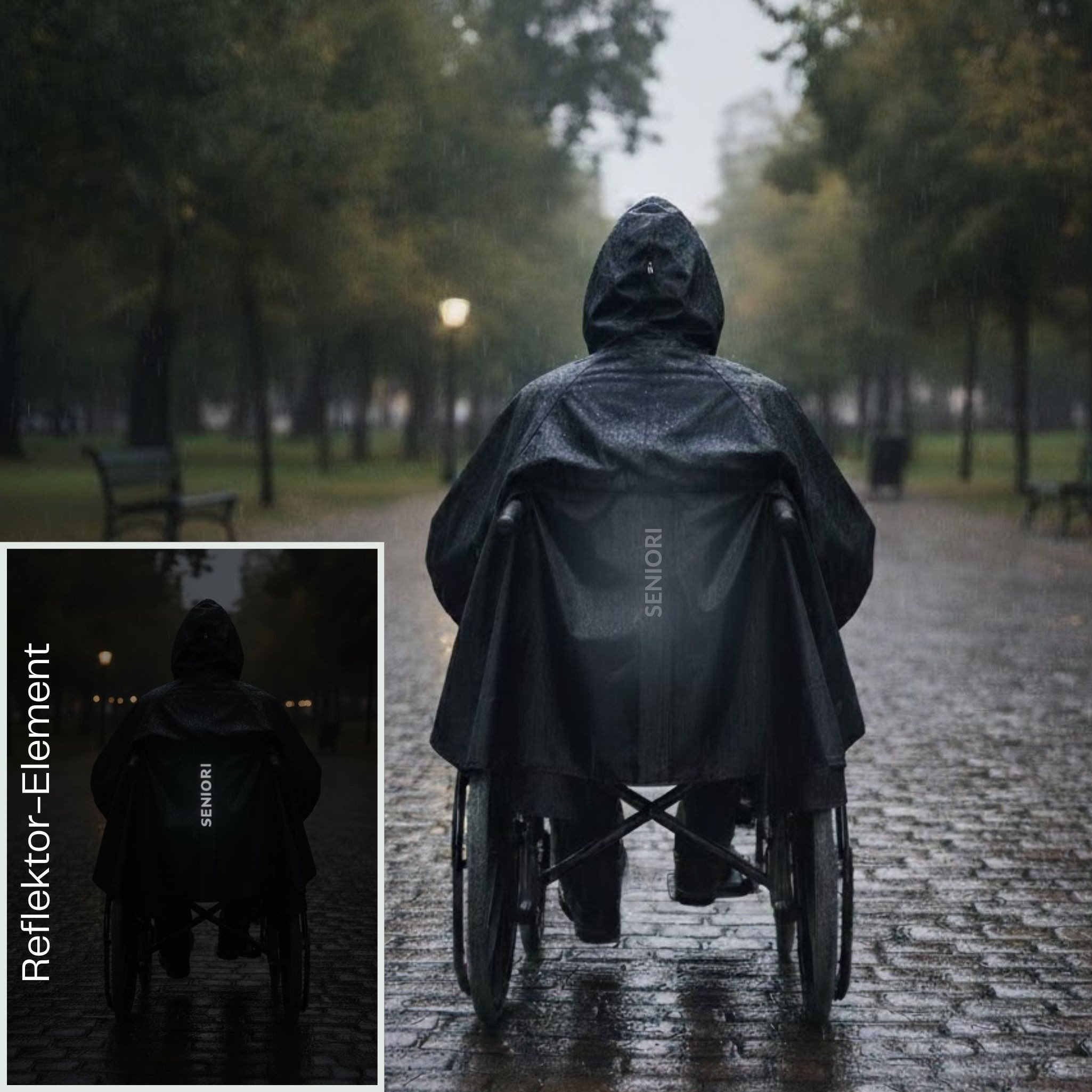 Seniori Regenponcho Rollstuhl Regencape Regenschutz für Rollstuhlfahrer