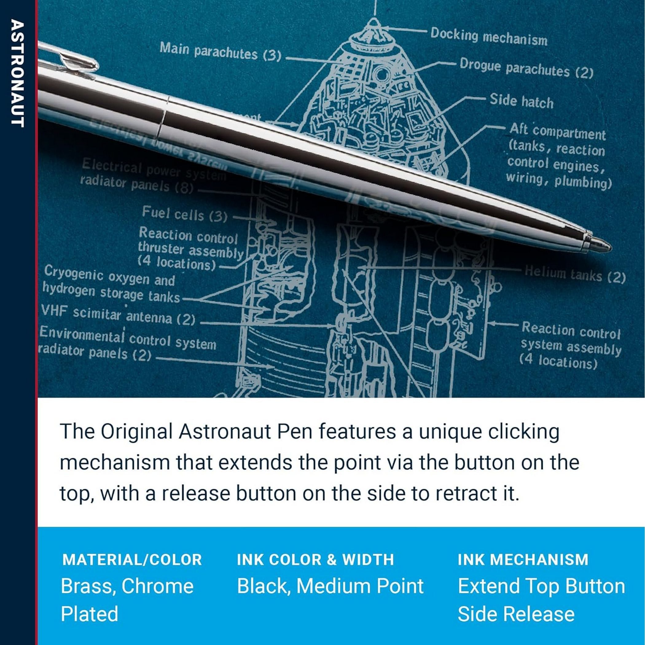 Fisher Space Pen Kugelschreiber Fisher Space Pen Kugelschreiber silber Astronaut Pen Chrom Stärke F Sc