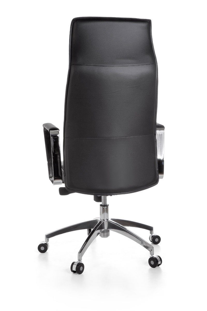 Amstyle Drehstuhl SPM1.137 (Echtleder Modern), kg Chefsessel XXL mit Bürostuhl 120 Armlehne Schreibtischstuhl Drehbar, Schwarz