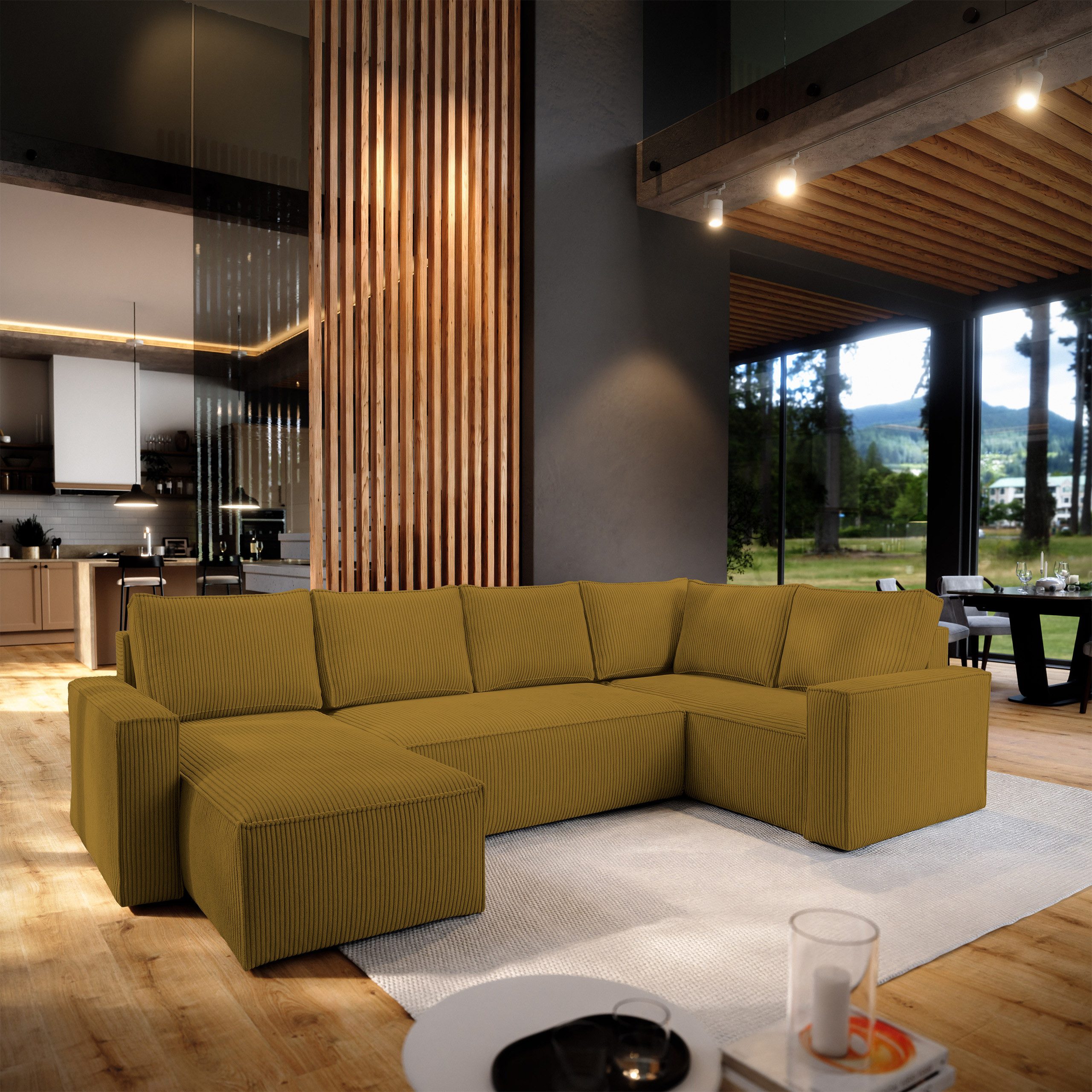 Masseno Ecksofa NORENA mit Schlaffunktion U-Form, günstig online kaufen