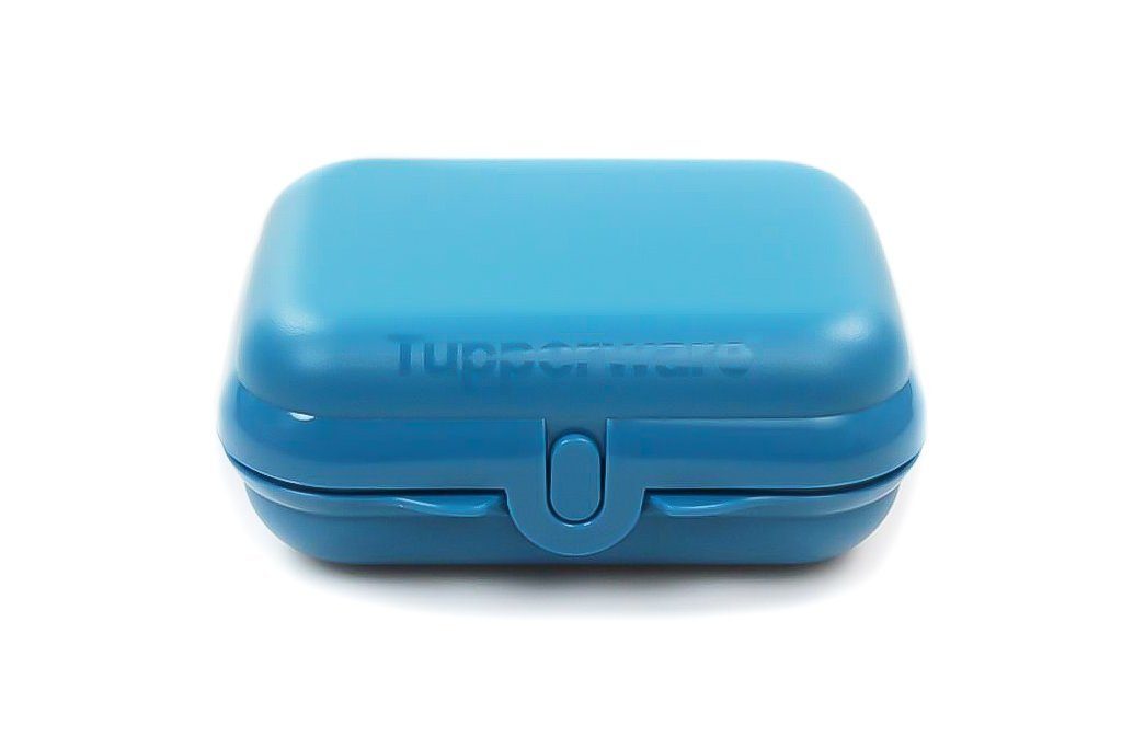 TUPPERWARE Lunchbox Twin dunkles türkis Brotdose Größe 2 + SPÜLTUCH, Snackbox