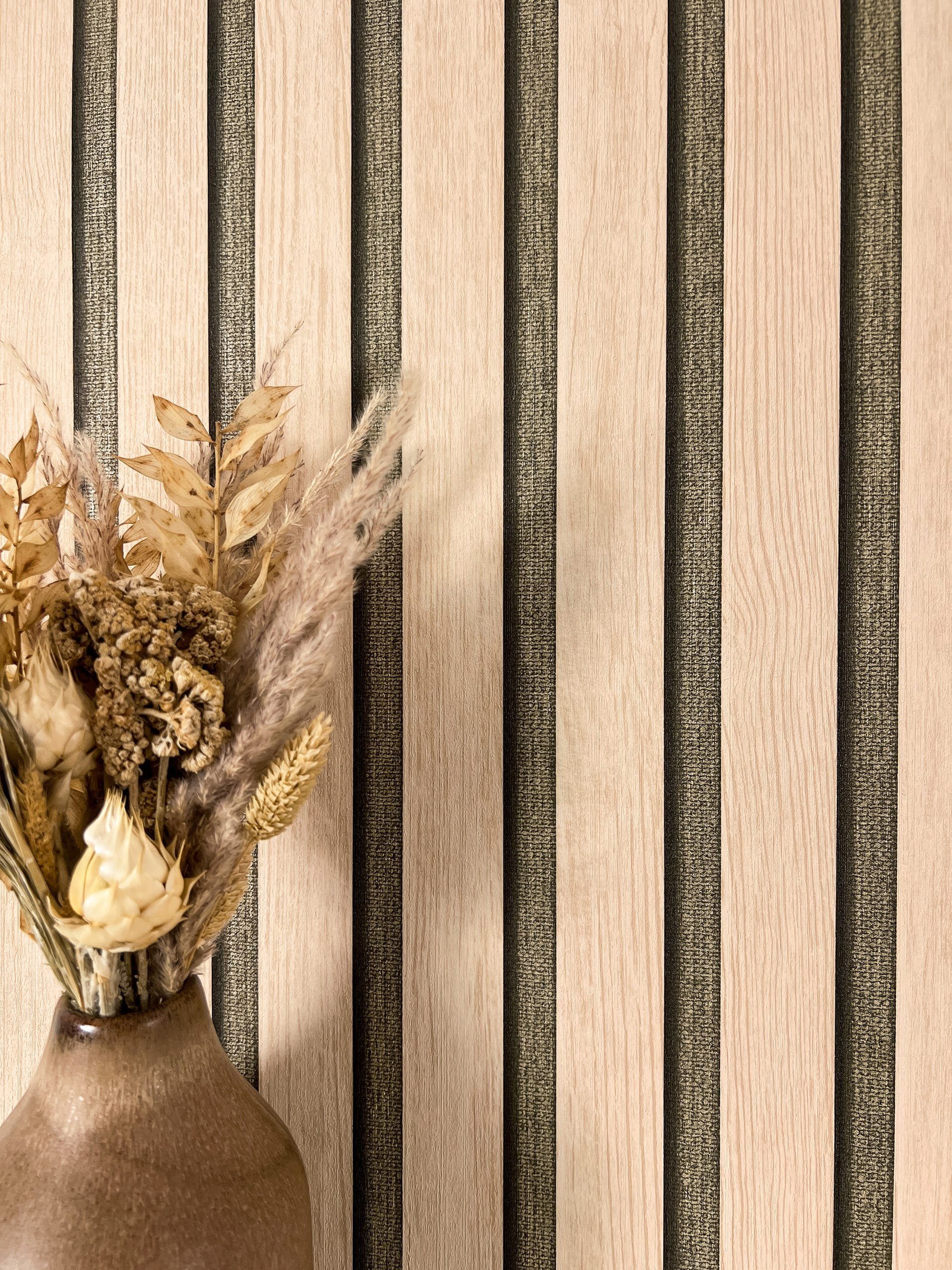 Newroom Vliestapete Berrin Beige Tapete Mustertapete Holzpaneele, Wandpanee günstig online kaufen