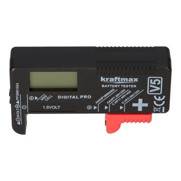 kraftmax LCD Akku- und Batterietester für Batterien und Akkus AAA AA C D und 9V Batterie