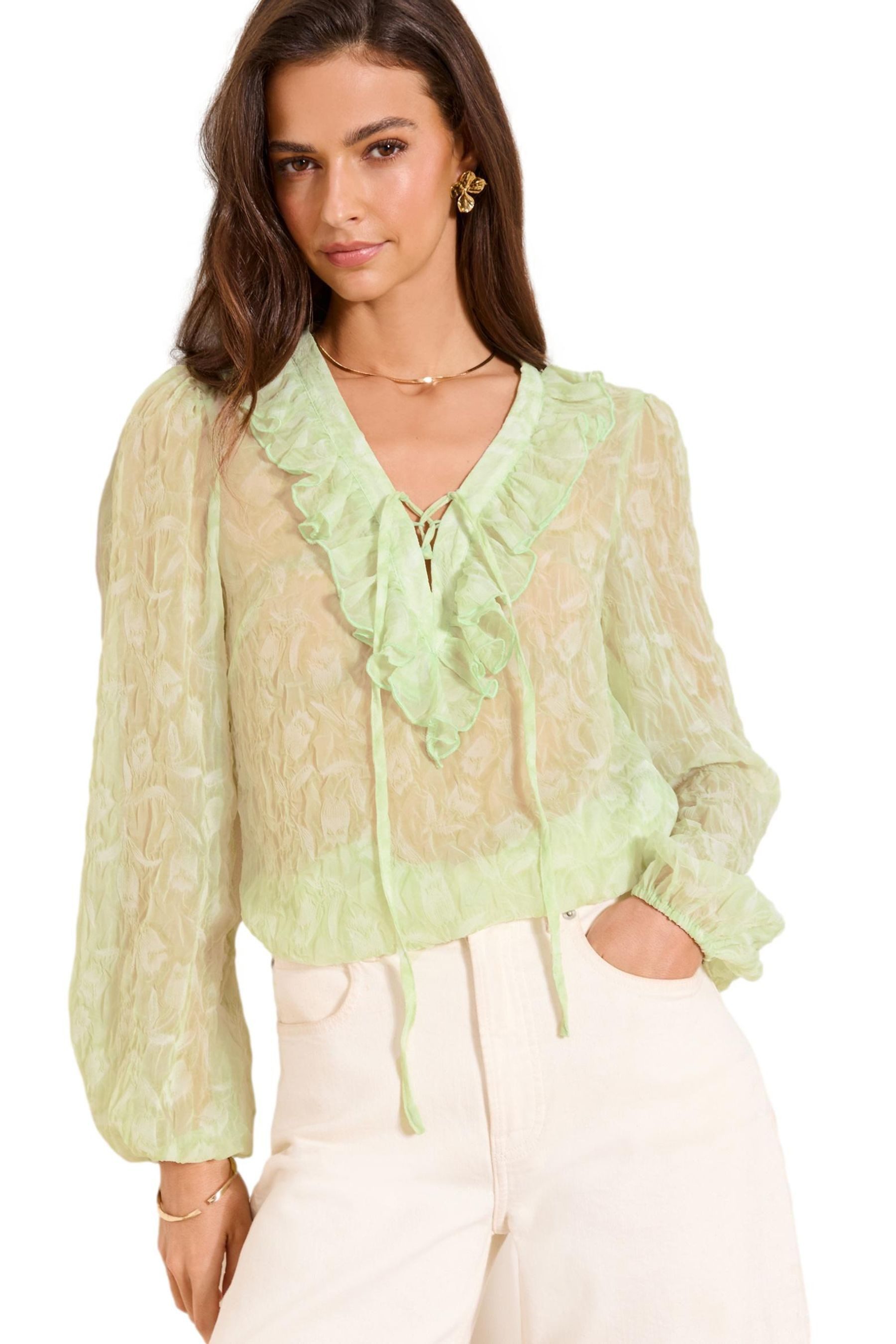 LIPSY Rüschenbluse Lipsy Rüschenbluse mit Bindedetail, Regular (1-tlg)