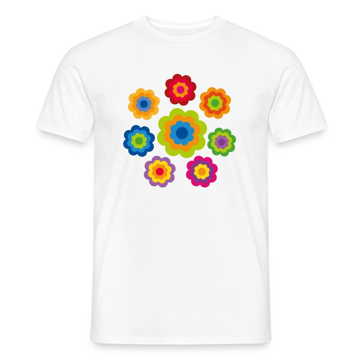 Spreadshirt T-Shirt 70er Jahre Hippie Flower Power Kostüm Blumen Fasching Männer T-Shirt (1-tlg)