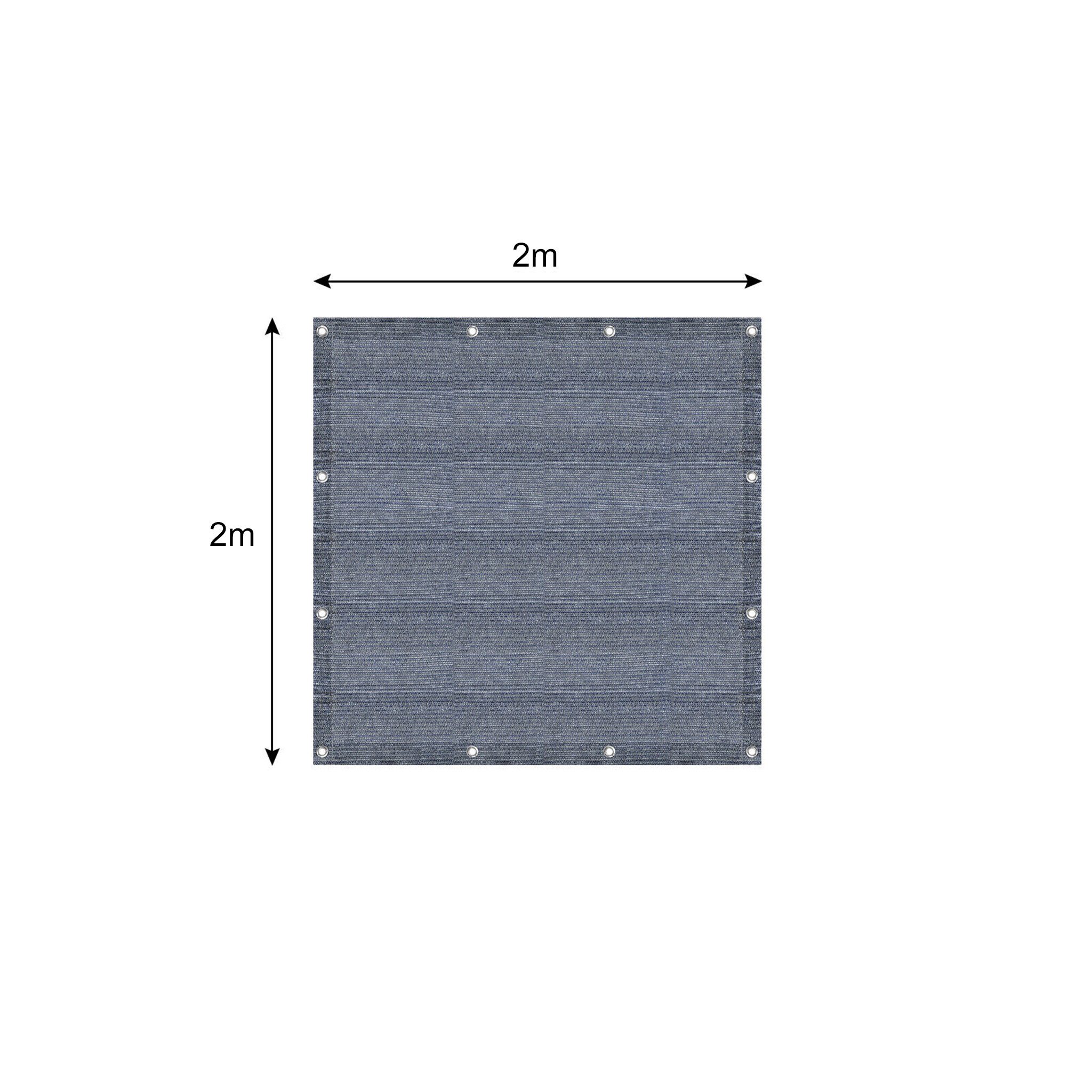 FIVMEN Outdoorteppich Vorzeltteppich Camping Matte HDPE Markisenteppich Bläulich-grau, 2x2m, mit Aluminiumschlaufen Zeltunterlage+Tragetasche Verschiedene Größen