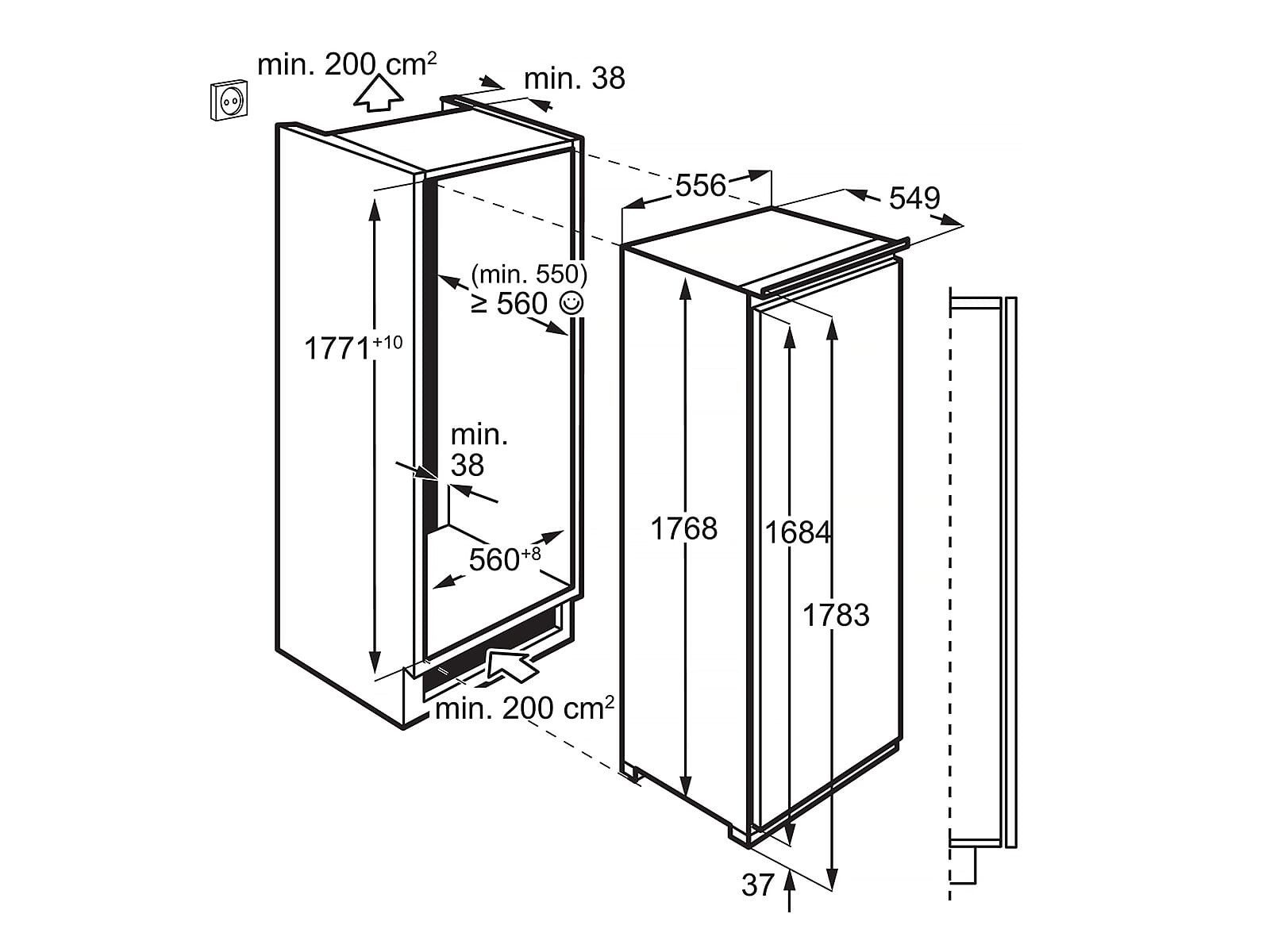 AEG Einbaugefrierschrank 922784045, 178 cm hoch, NoFrost