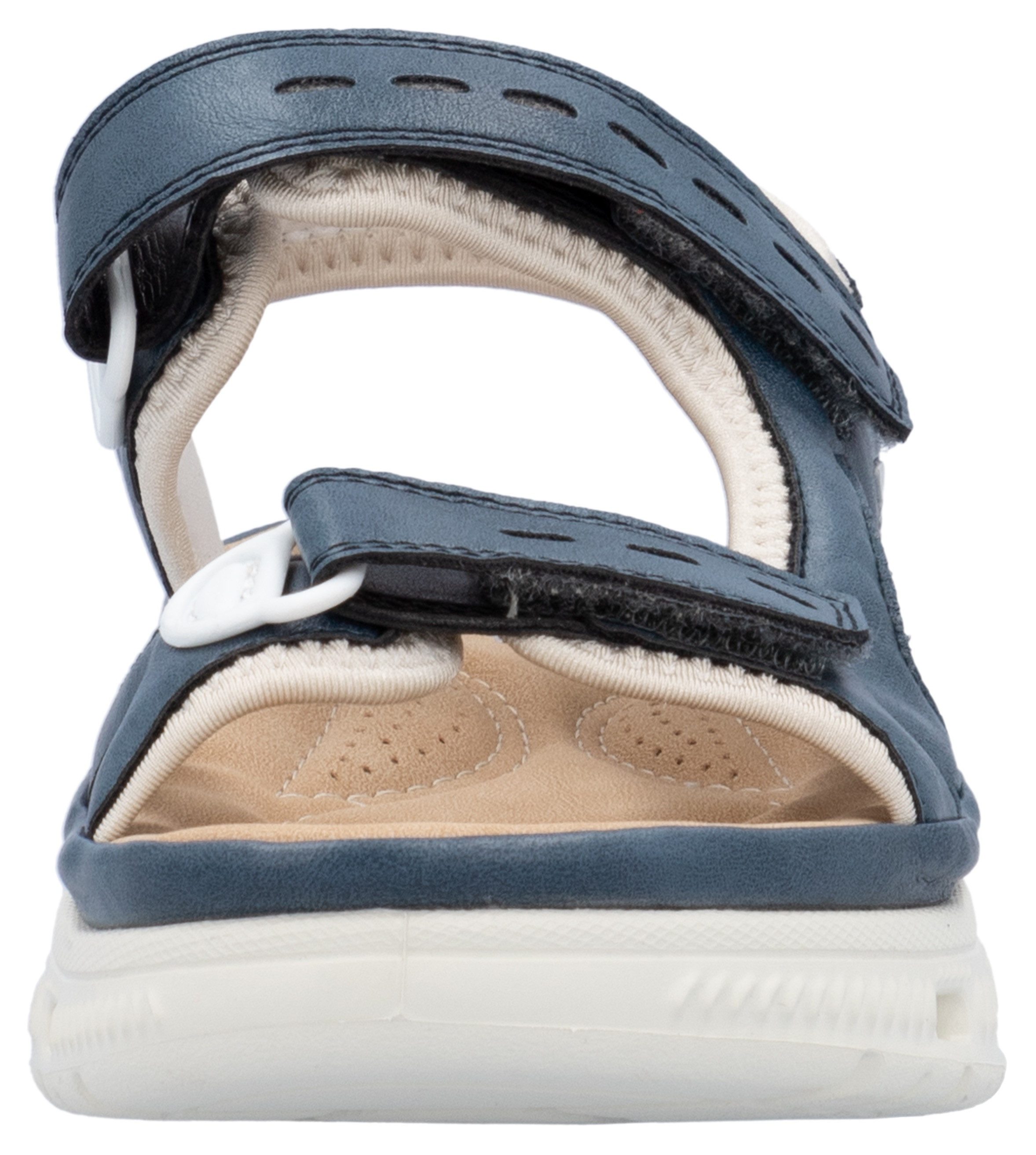 Rieker Sport Outdoorsandale Sandale, Sommerschuh, Sandalette, Plateauabsatz, mit Klettverschlüssen