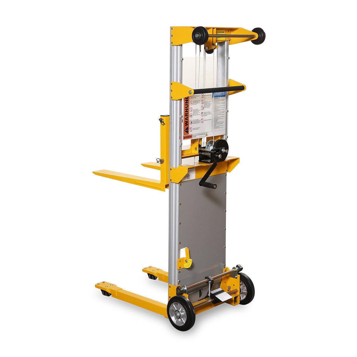 OSWALD Transportgeräte Gabelhubwagen Materiallift AML181 mit Seilwinde 181 kg Tragkraft, 2500 mm Hubhöhe, (AML181), Hubsystem aus Aluminium, Gabelbreite 540 mm