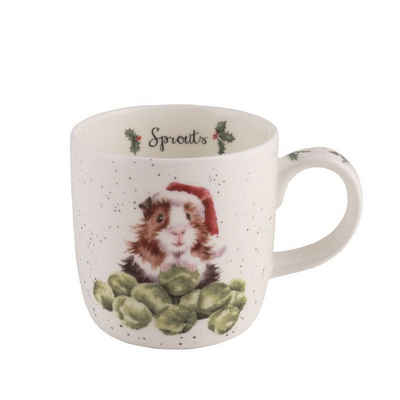 Wrendale Becher Wrendale Designs Porzellan-Becher Weihnachts-Meerschweinchen, Porzellan