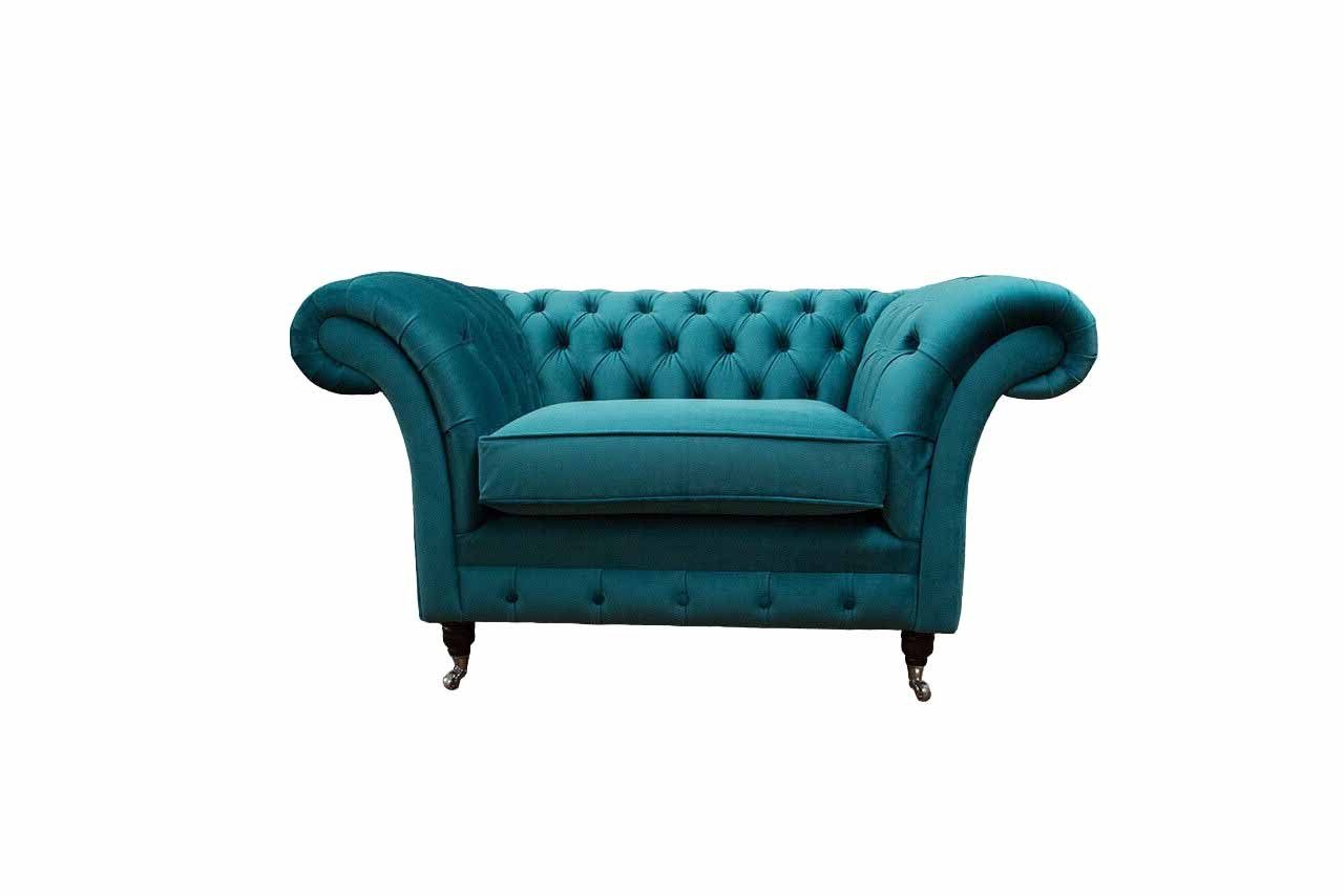 JVmoebel Klassisch Sessel Textil Couch Wohnzimmer Chesterfield-Sessel, Chesterfield Design