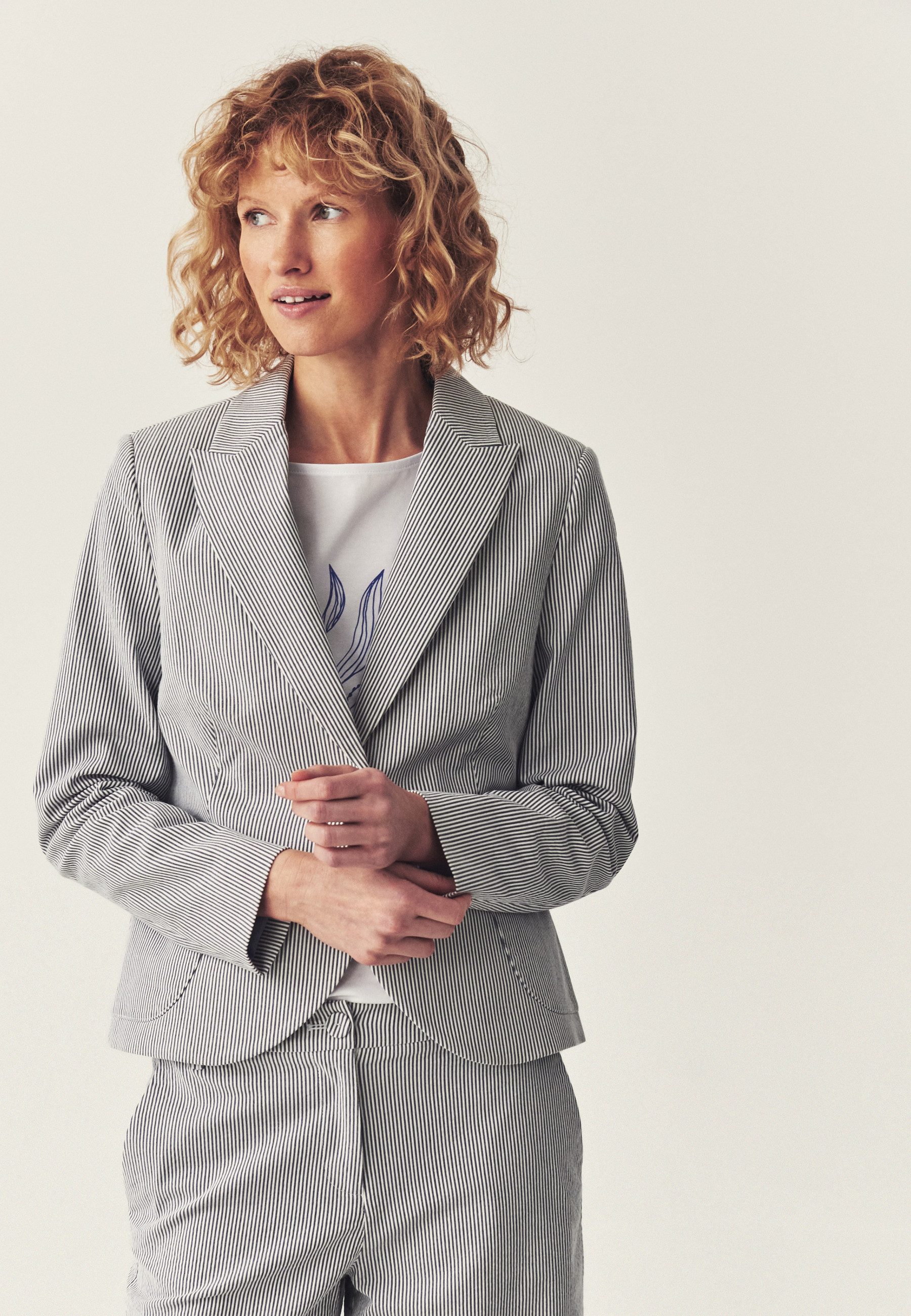 TATUUM Longblazer Fit Jacke Mit Streifen - Cocoro