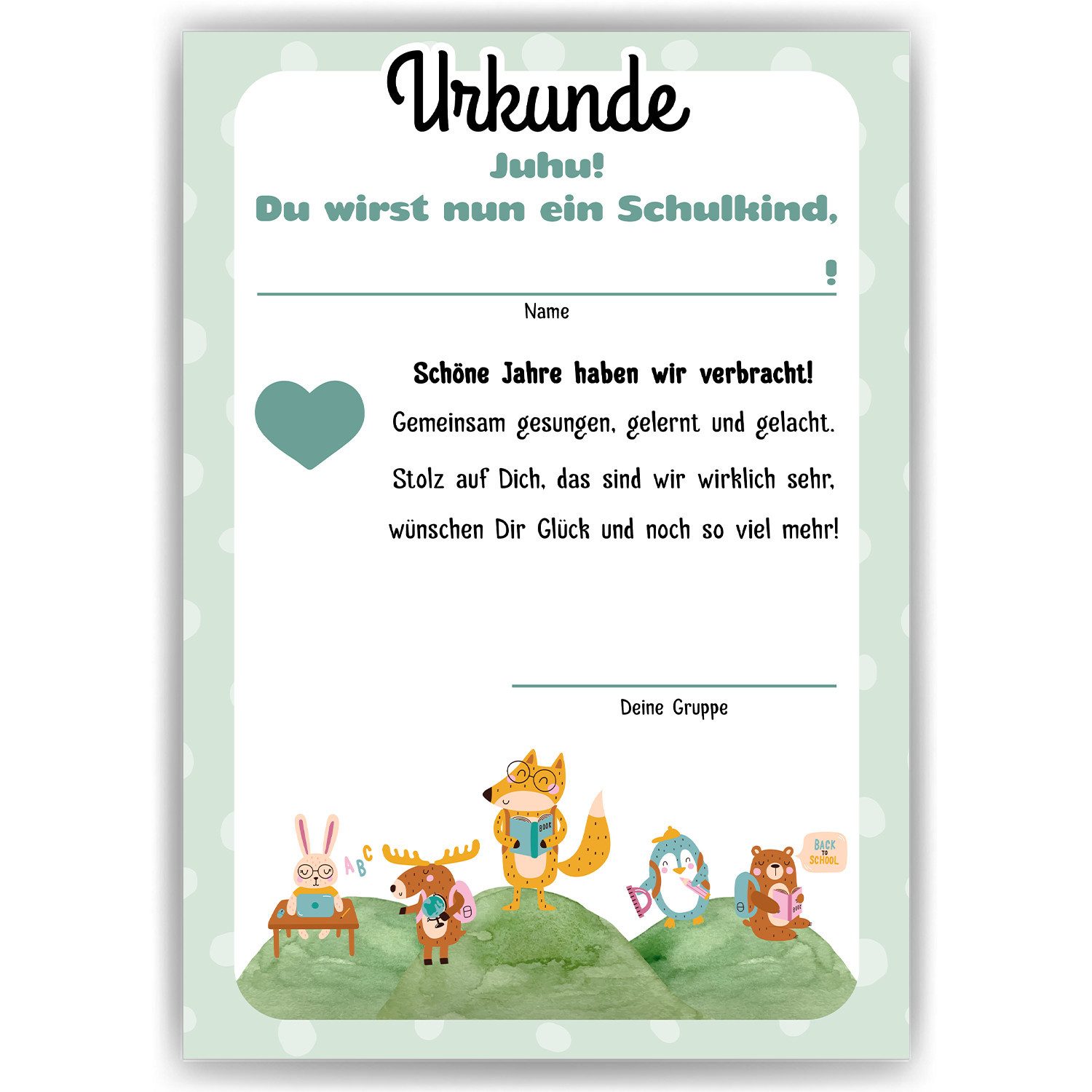 Tigerlino Poster Kindergartenabschied Urkunde Einschulung Schulanfang Schulkind