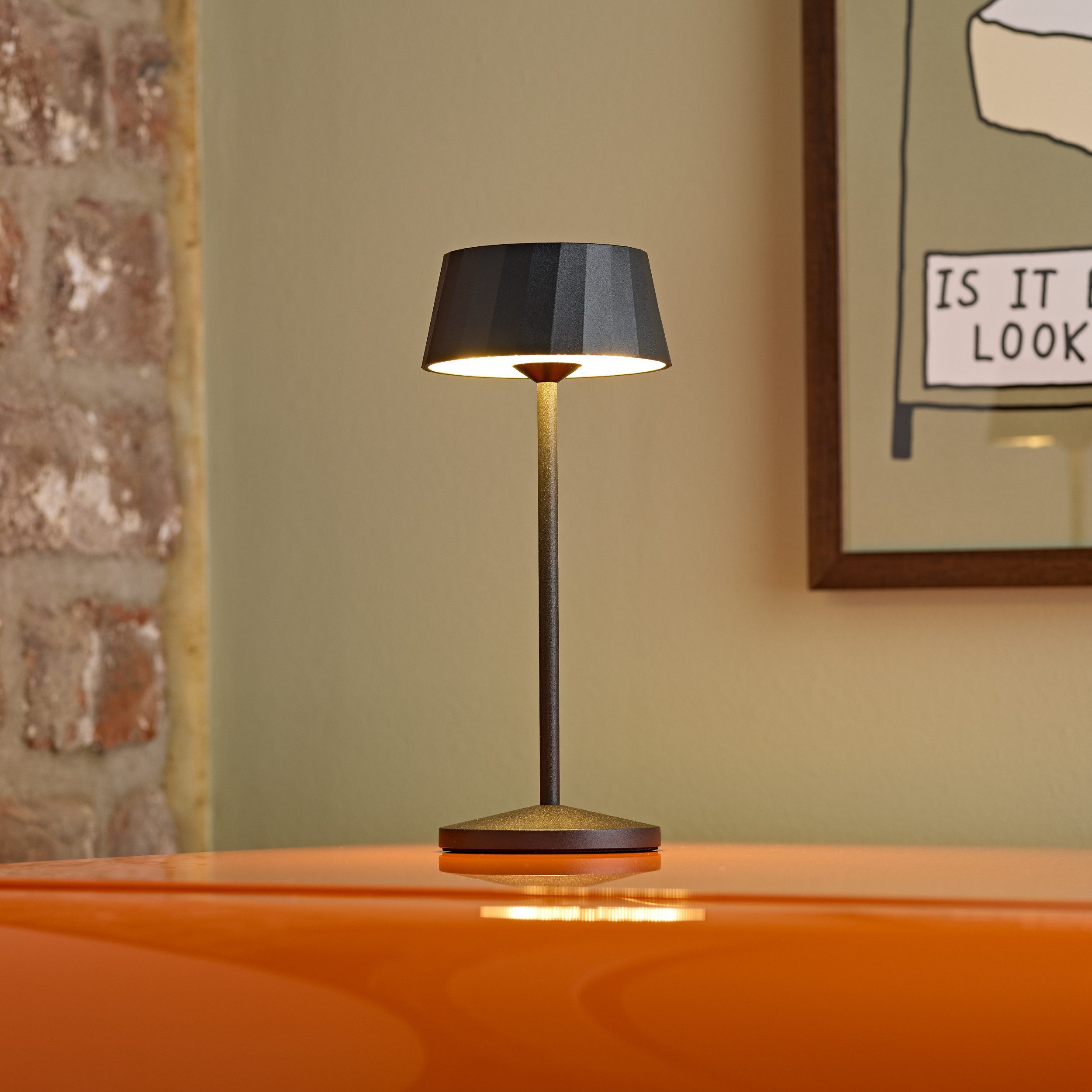 SIGOR LED Tischleuchte Akku-Tischleuchte, LED fest integriert, Warmweiß