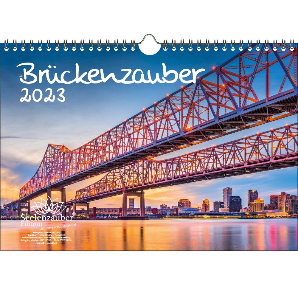 Seelenzauber Wandkalender Brückenzauber DIN A4 Kalender für 2023 Brücken - Seelenzauber