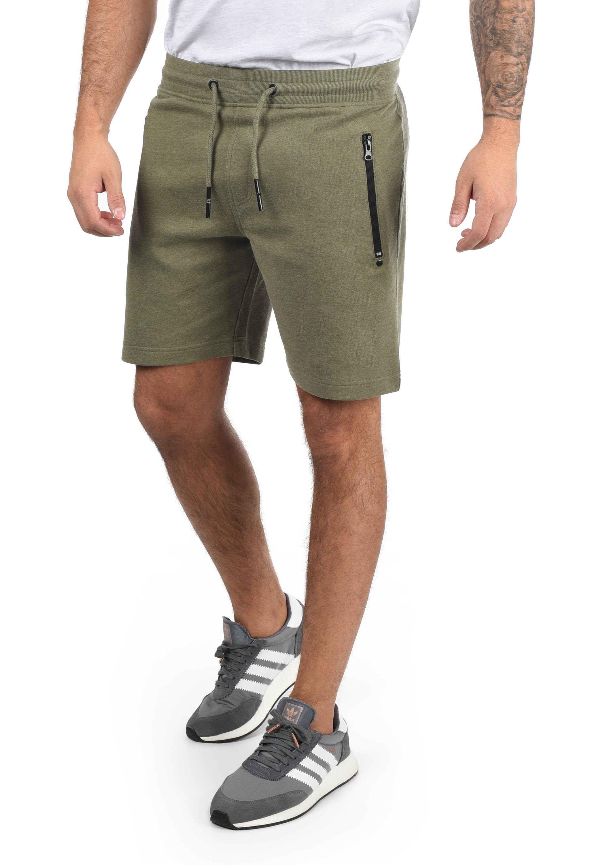 !Solid Sweatshorts SDTaras kurze Hose mit Reißverschlusstaschen Ivy Green Melange (8797)