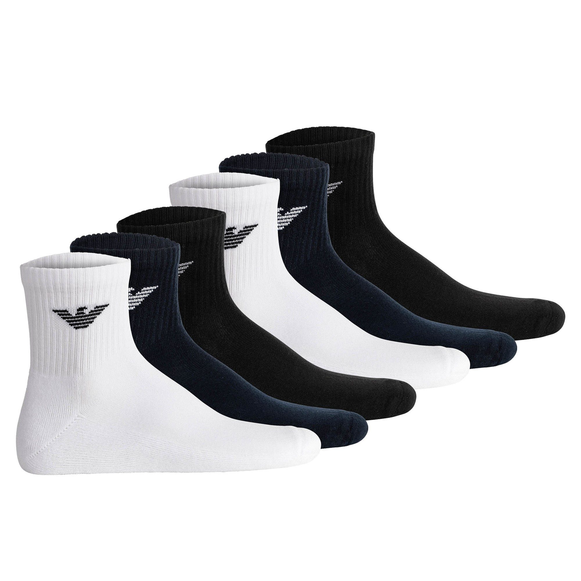 Emporio Armani Sportsocken Herren Socken 6er Pack Baumwolle SPORTY SPONGE 6P (Packung, 6er Pack)
