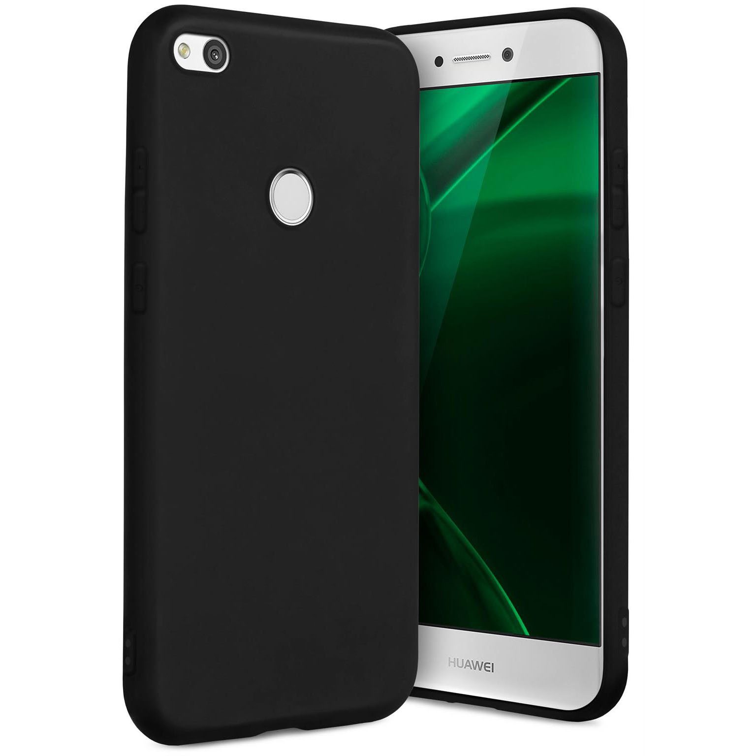 ONEFLOW Handyhülle für Huawei P8 Lite 2017 Hülle Dünn SlimShield Pro Schwarz 5,2 Zoll, Backcover TPU Case Handyhülle minimalistisch Schutzhülle Erhöhter Rand