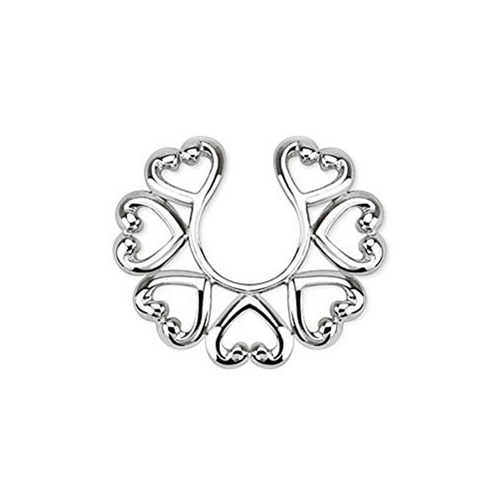 Order & Smile Schmuck Brustwarzenpiercing Fake Brustwarzenpiercing zum Klemmen: Schild Nippel-Piercing Herz
