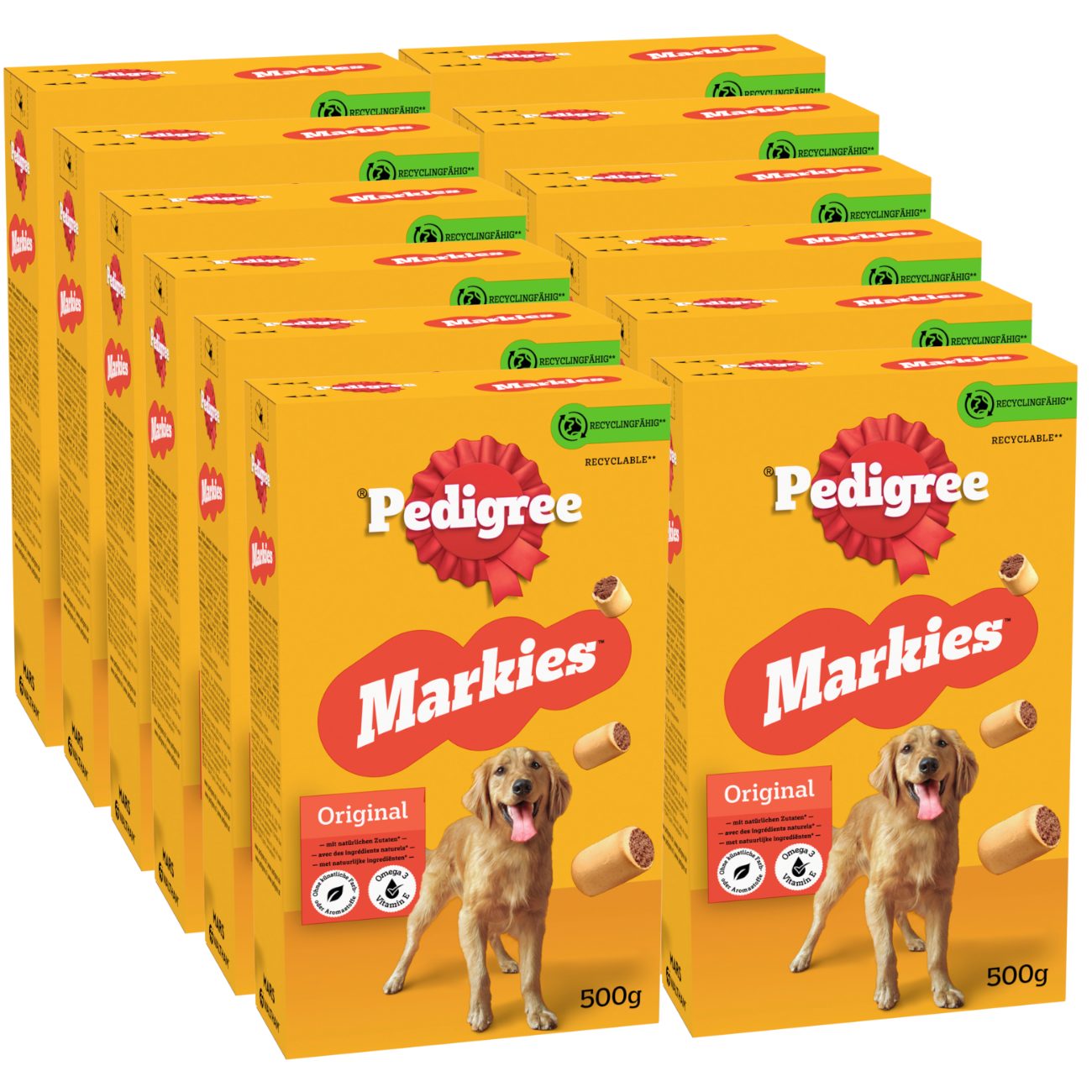 Pedigree PEDIGREE® MARKIES™ Original Karton 12 x 500g, Snack für: Hunde