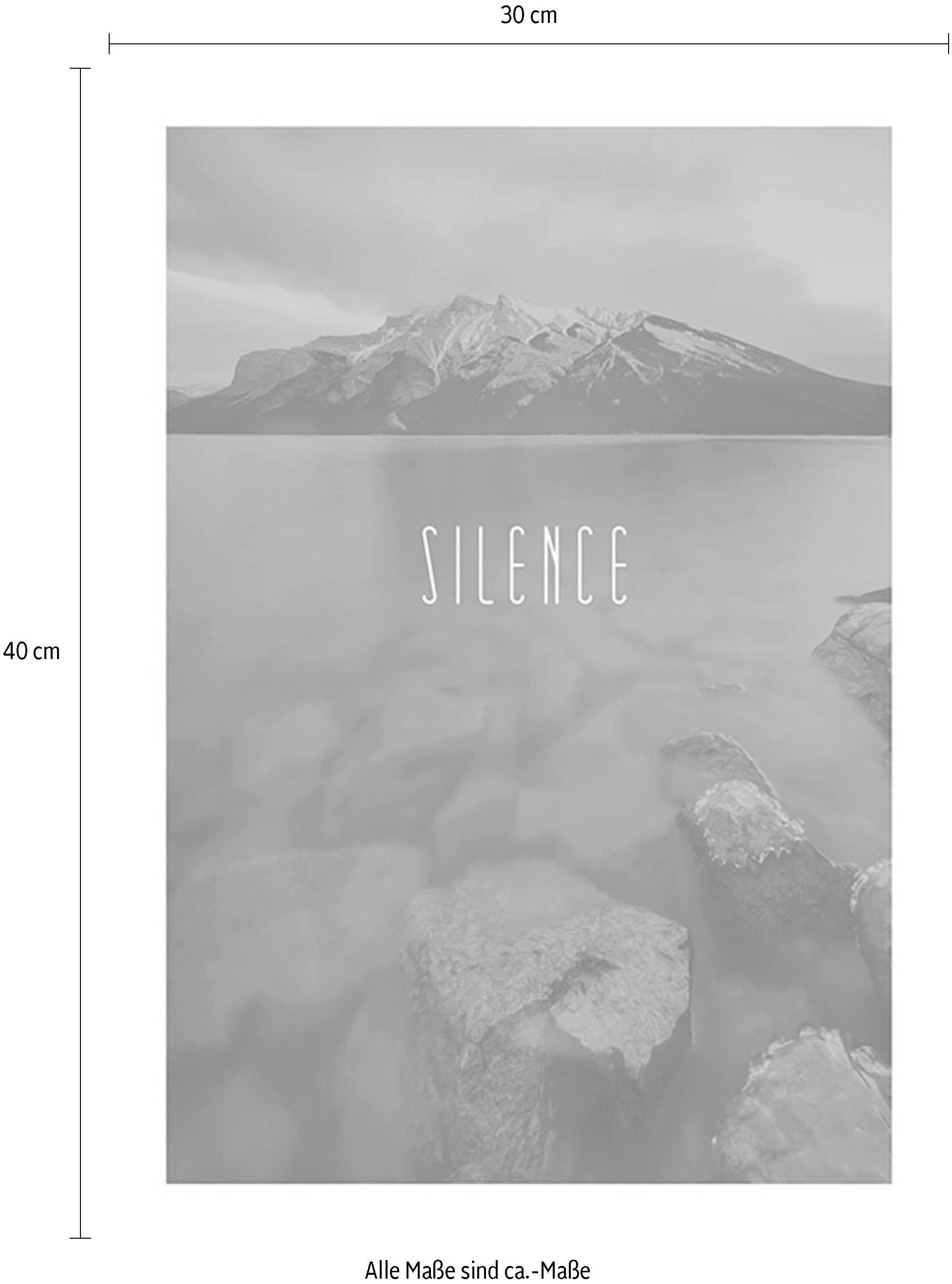 Natur Silence (1 St), Poster Wohnzimmer Lake Komar Steel, Schlafzimmer, Kinderzimmer, Word