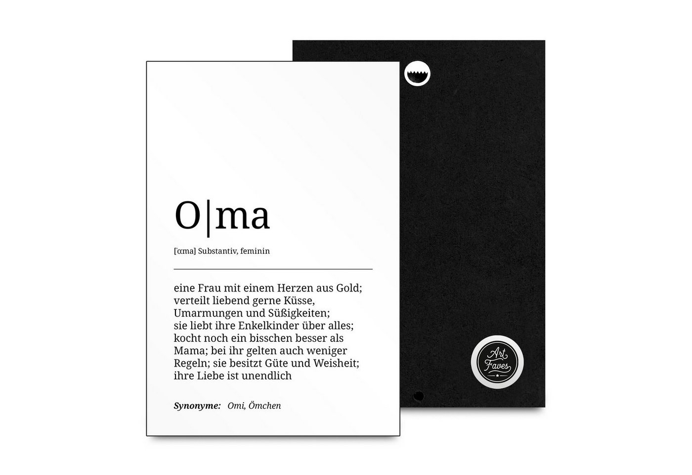 ARTFAVES Holzbild Holzschild mit Spruch - Oma, Geschenk zum Tehma Familie / Oma