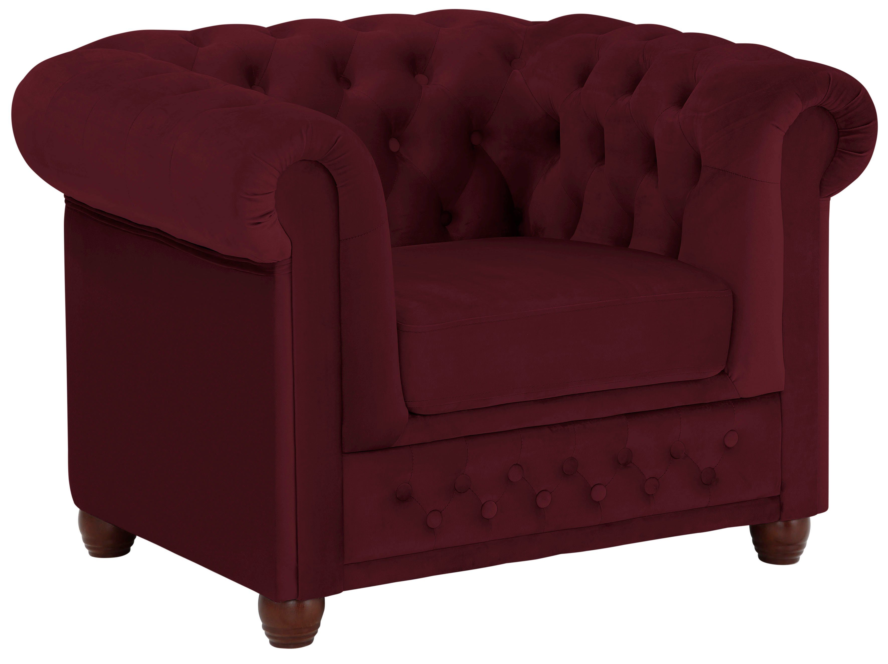 Home affaire Chesterfield-Sessel New Castle Sessel, hochwertige Knopfheftung, B/T/H: 104/86/72 cm
