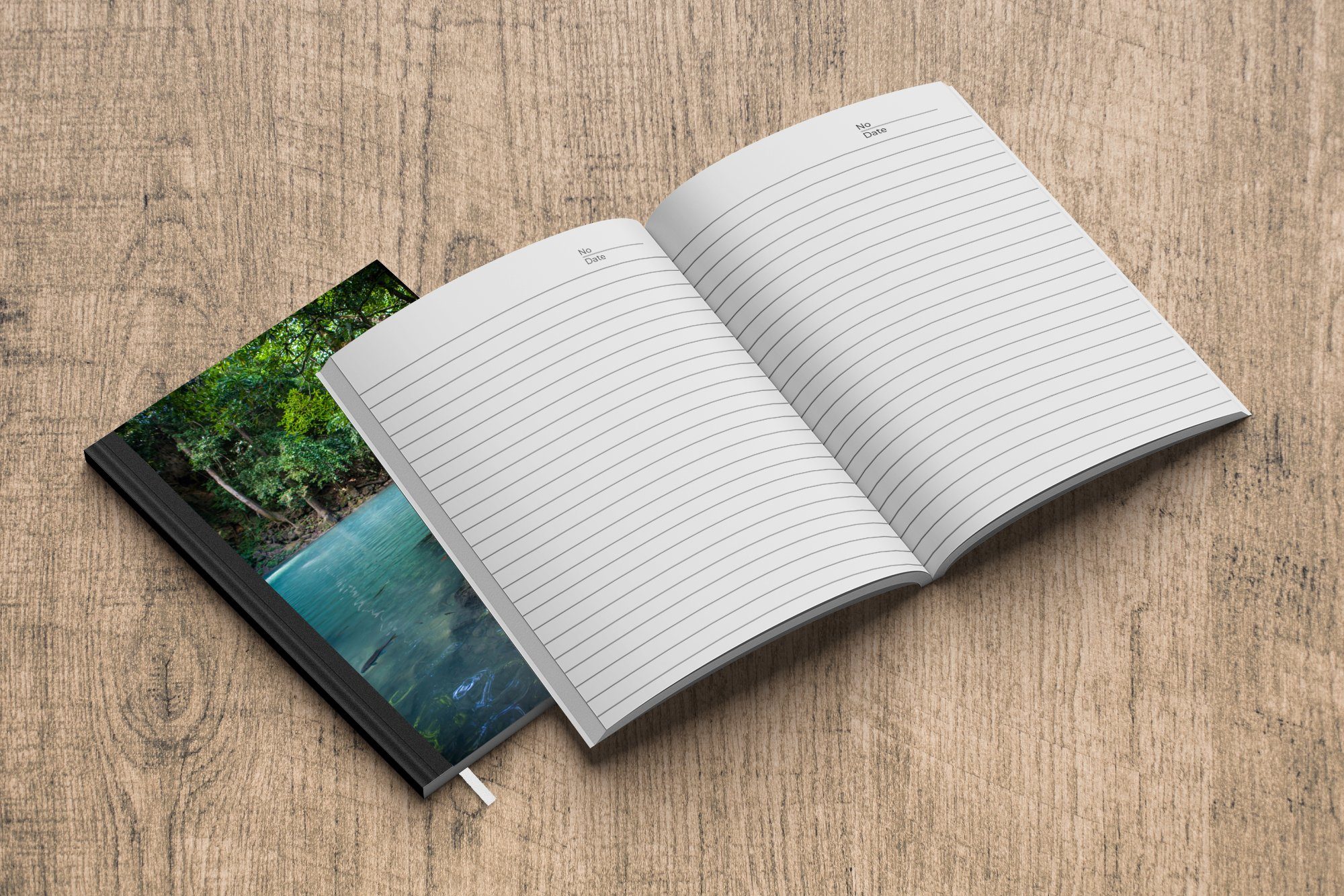 MuchoWow Notizbuch Ein Journal, Merkzettel, Thailand, Seiten, Notizheft, im in A5, 98 Haushaltsbuch Tagebuch, See Erawan-Nationalpark