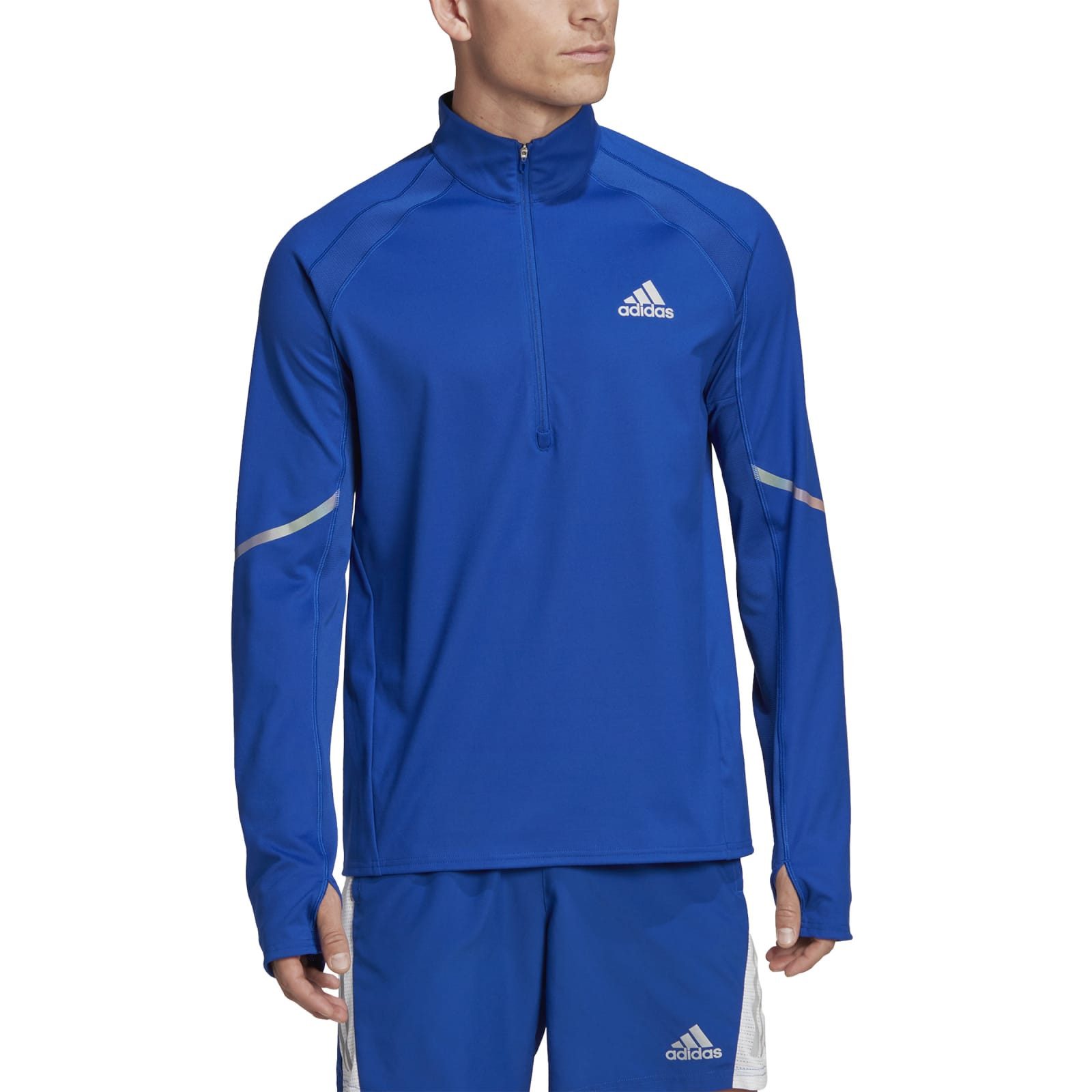 adidas Performance Langarmshirt Everydayrun Half-Zip Oberteil blau Herren