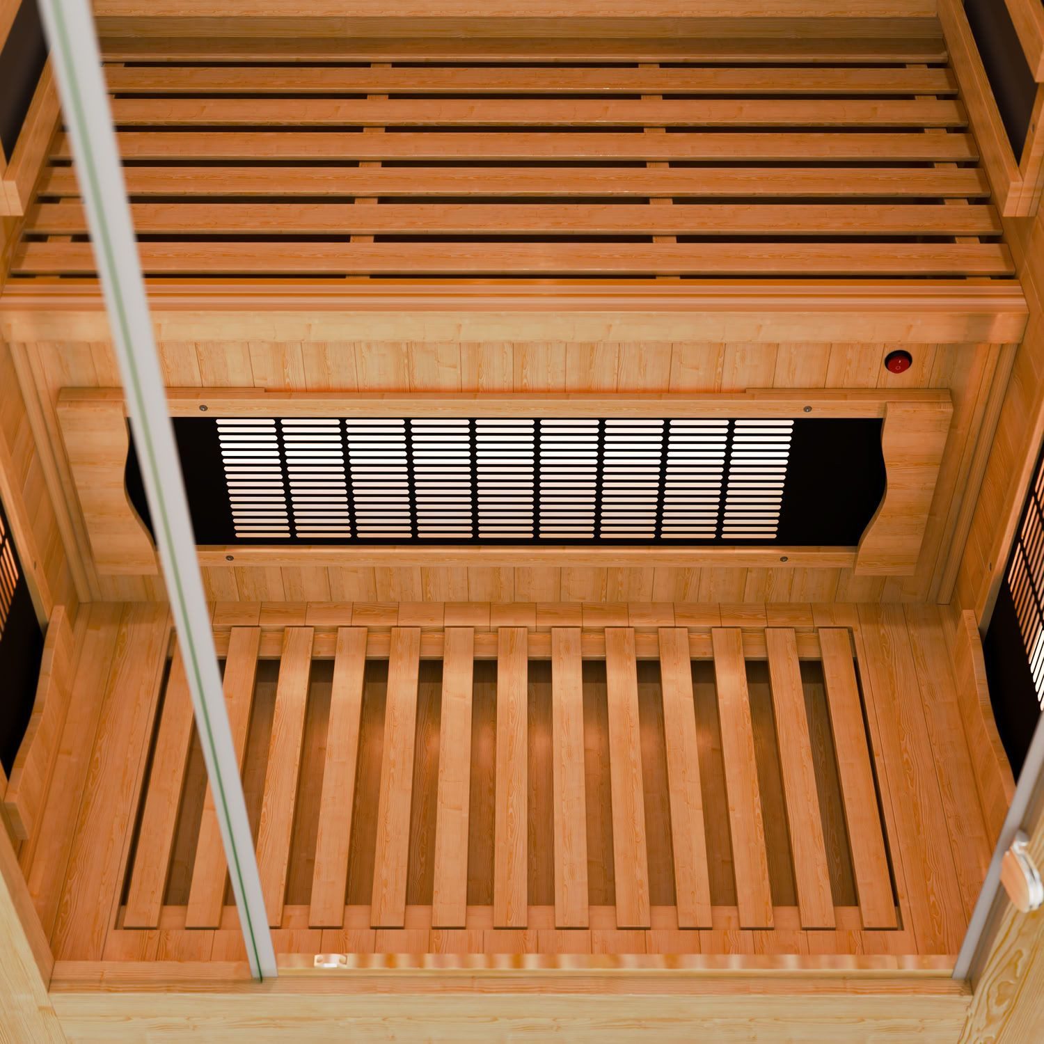 Artsauna Infrarotkabine Kiruna90 Dual Technologie, BxTxH: 90 x 90 x 190 cm, für 1 Personen, Hemlockholz, HiFi-System, Bluetooth, LED-Farblicht – Bild 4 von 5