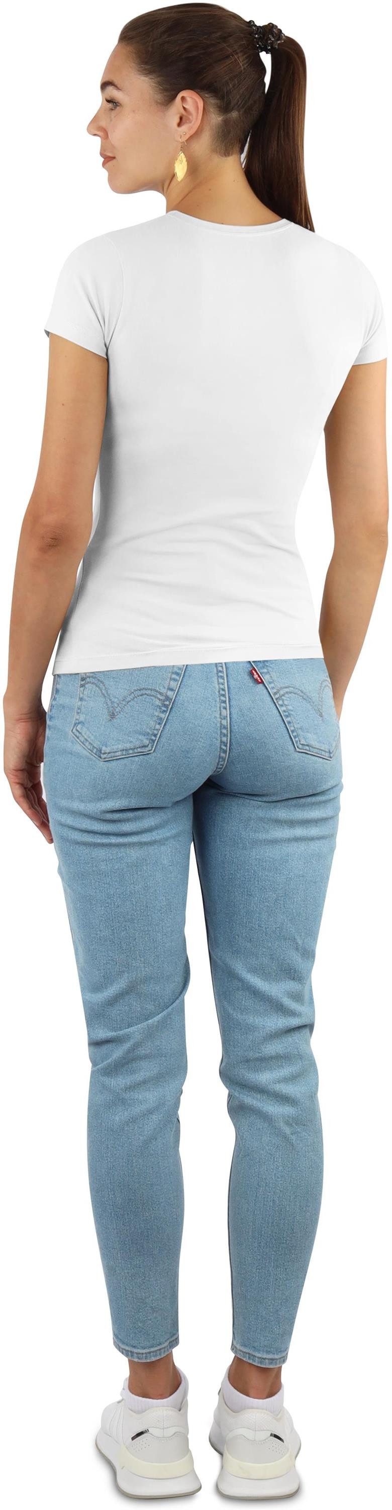 Janice Kurzarmshirt 4 x Damen T-Shirt Nysa Figurbetontes Shirt aus Baumwolle