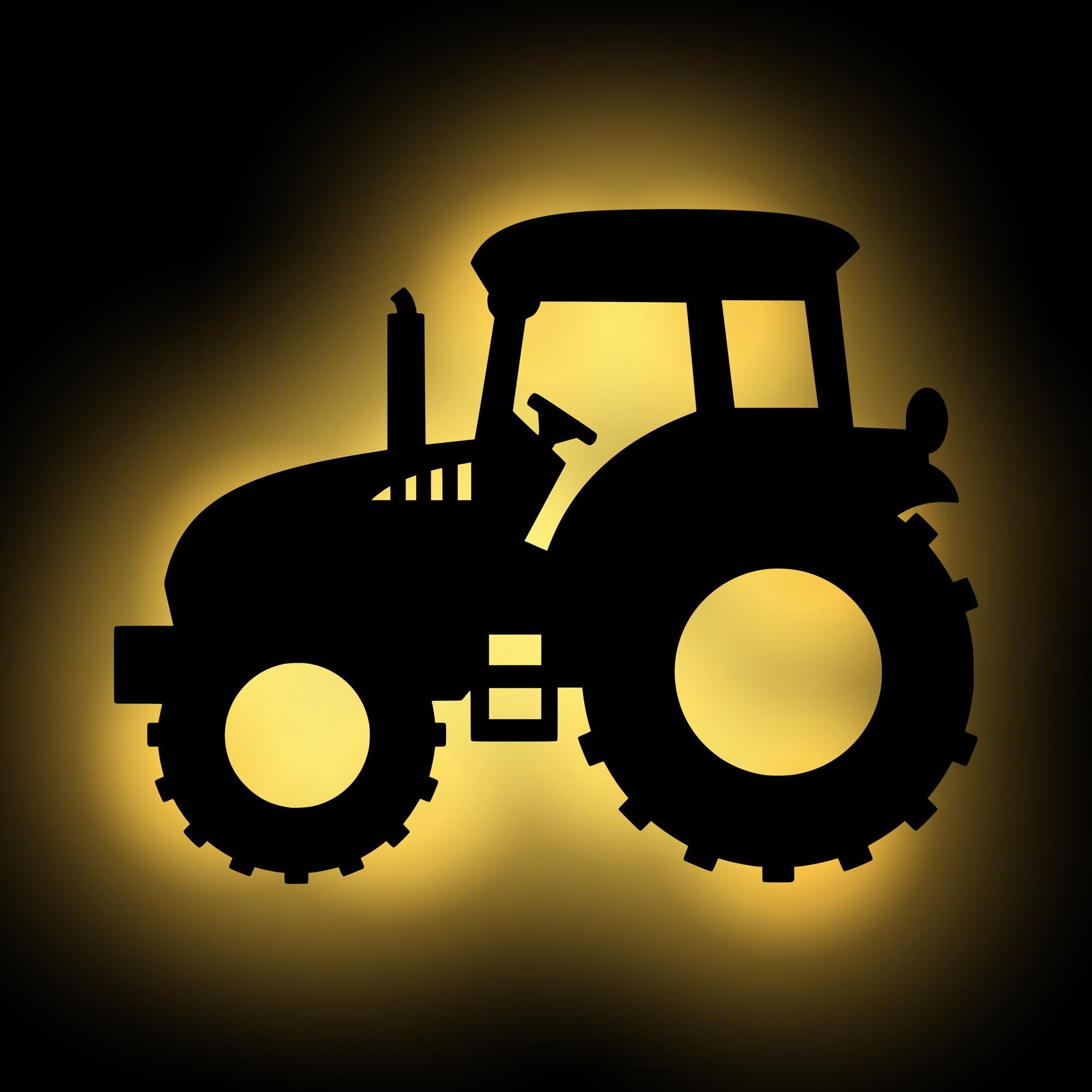 Traktor fest Grau LED Deko LED Kinderzimmer, Ohne Warmweiß integriert, LED Dekolicht Namofactur Zugschalter, Holz