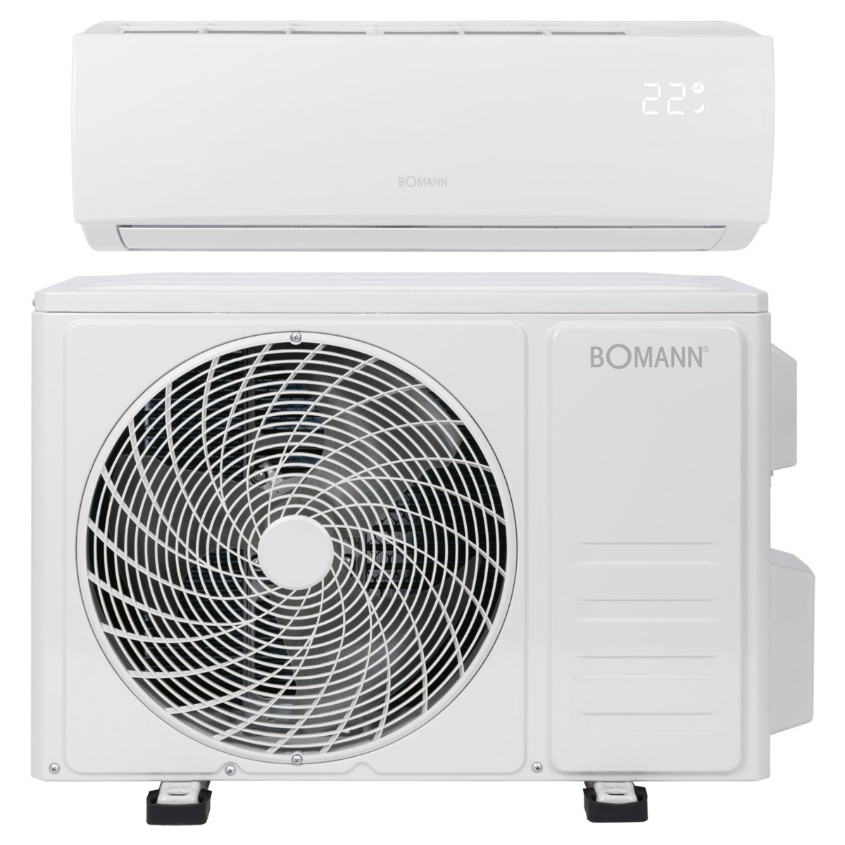 BOMANN Split-Klimagerät CL 6045 QC CB, 4in1 – Inverter-Klimasplitgerät, 9000 BTU