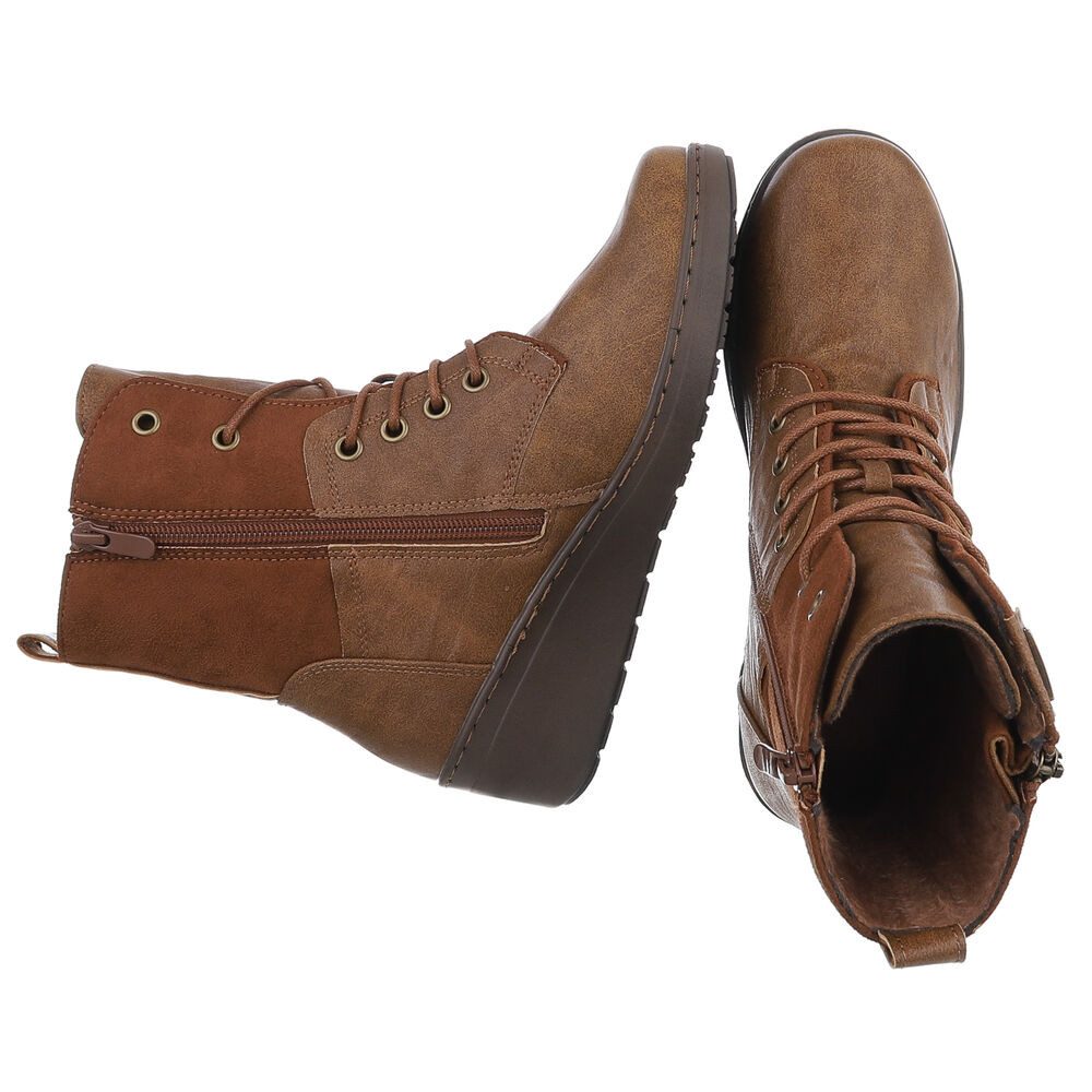 Ital-Design Damen Stiefeletten mit Schnürung und Reißverschluss Schnürstief günstig online kaufen